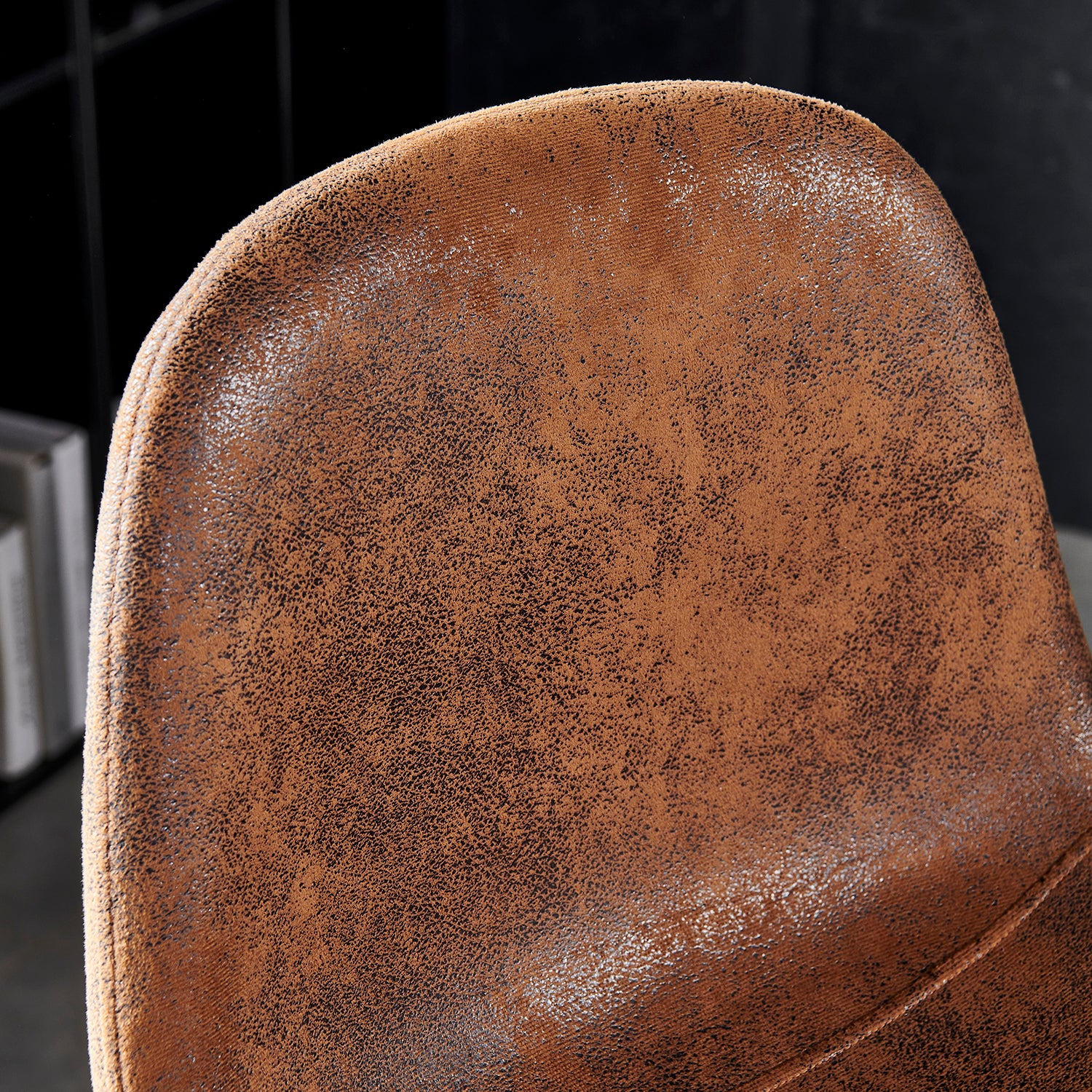 Lot de 2 tabourets de bar industriels avec dossier en suédine - CHARLTON BAR