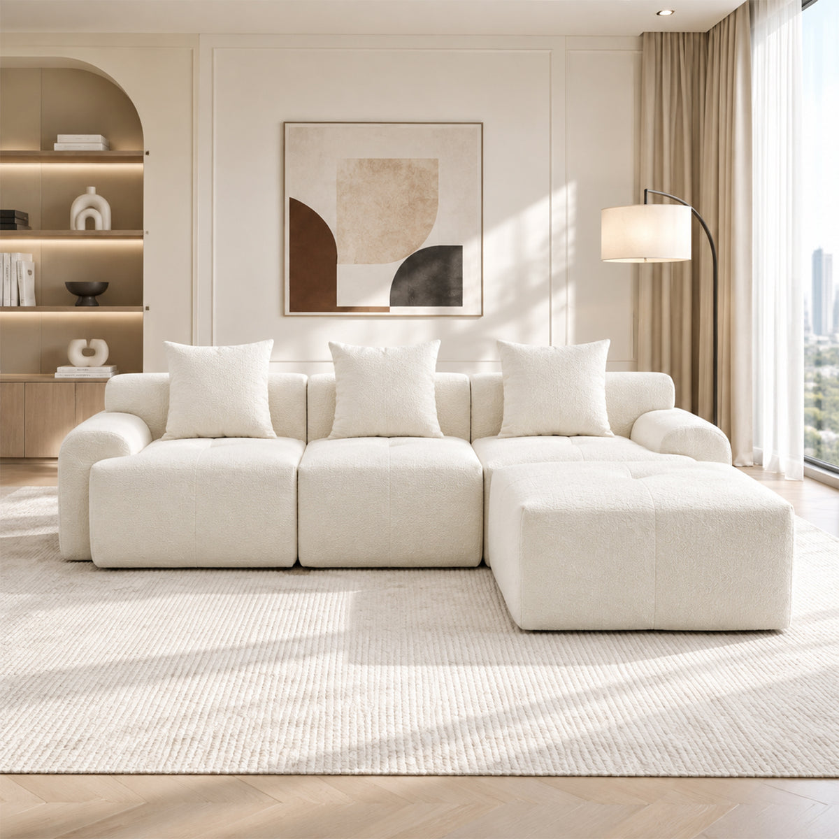 2-Sitzer-Schlafsofa aus dunkelgrauem Stoff mit Seitentaschen, modernes Schlafsofa