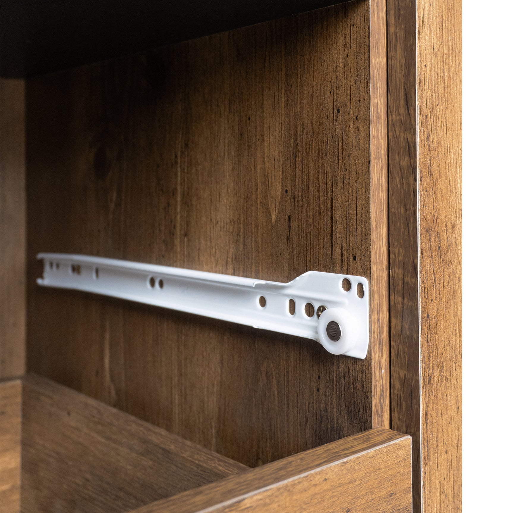 Buffet moderne 120 cm noir et bois avec 2 portes et 3 tiroirs, sideboard design avec grand espace de rangement