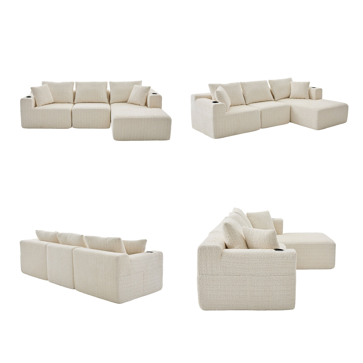 2-seater sofa bed in dark gray fabric with side pockets, modern convertible sofa