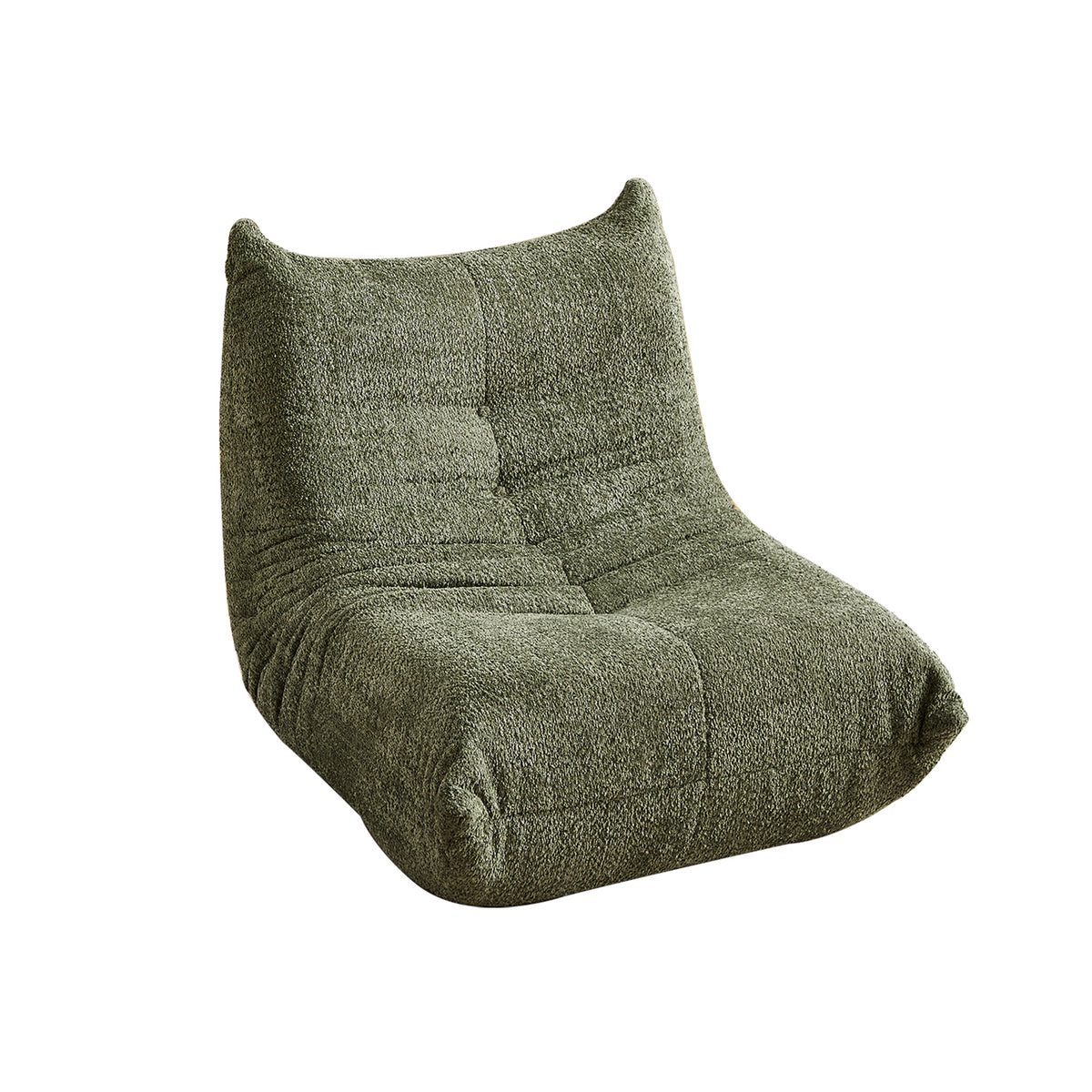 Loungesessel mit Armlehnen aus beigem Cord – DOMCO
