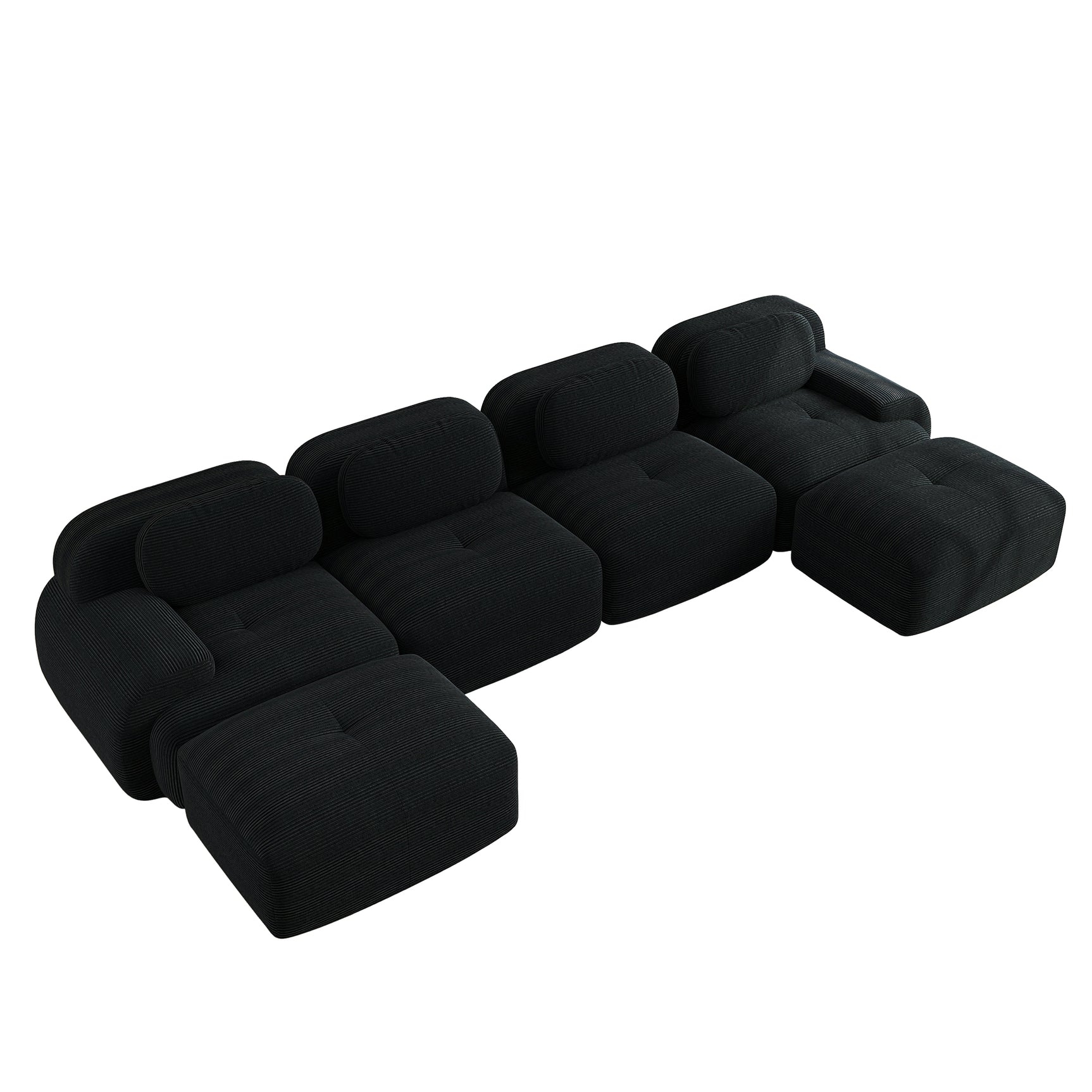 2-seater sofa bed in dark gray fabric with side pockets, modern convertible sofa