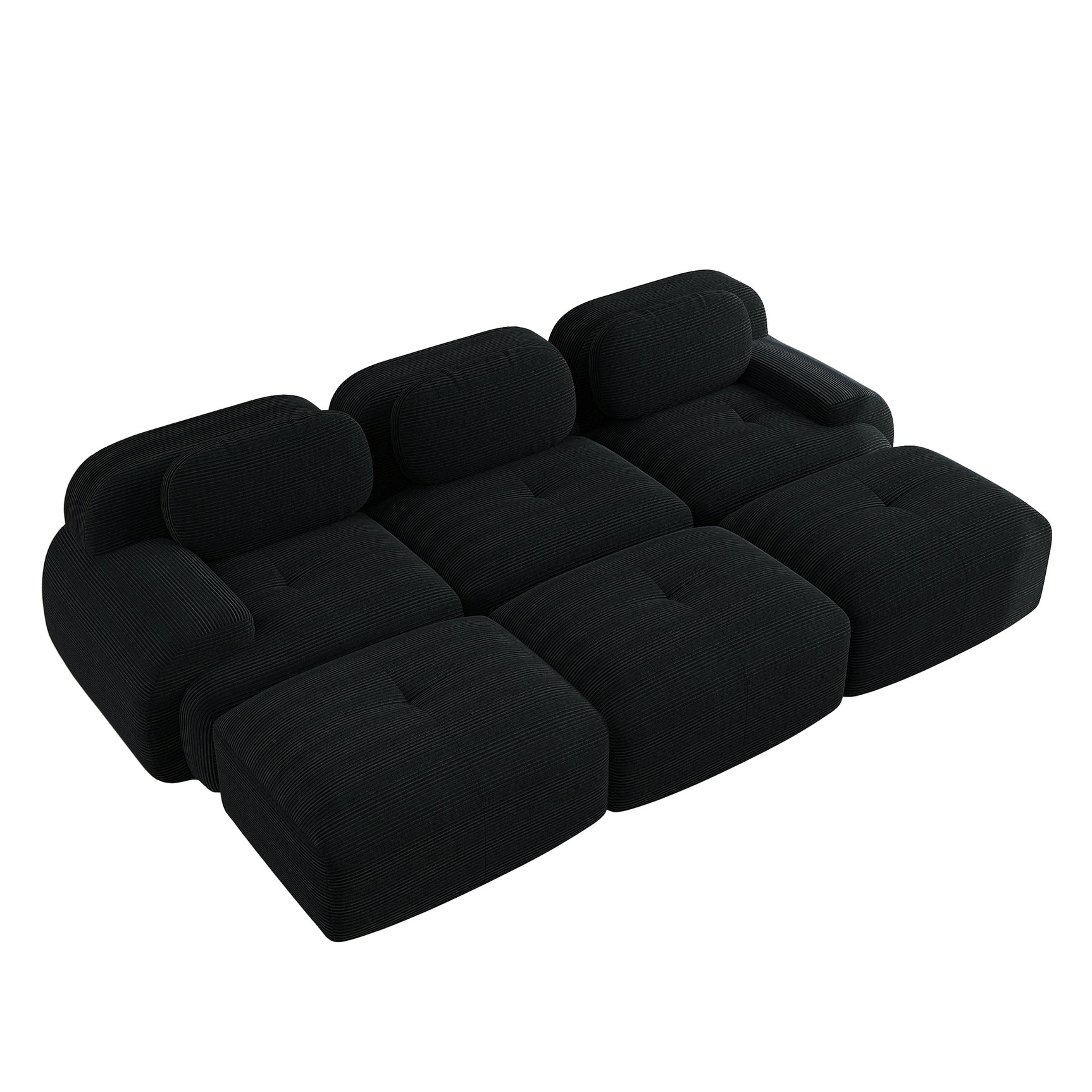2-Sitzer-Schlafsofa aus dunkelgrauem Stoff mit Seitentaschen, modernes Schlafsofa