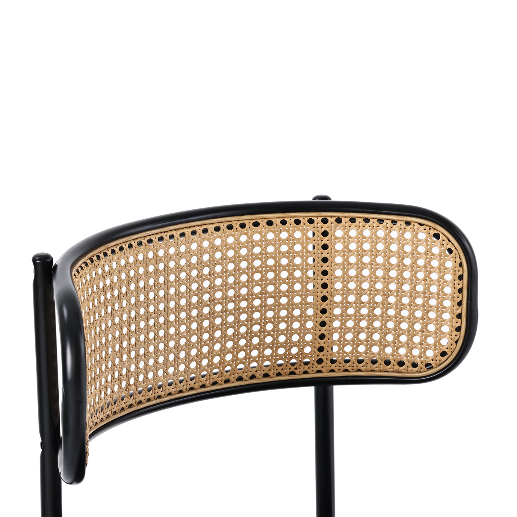 Lot de 2 chaises de salle à manger modernes en velours gris avec dossier en rotin et pieds en métal