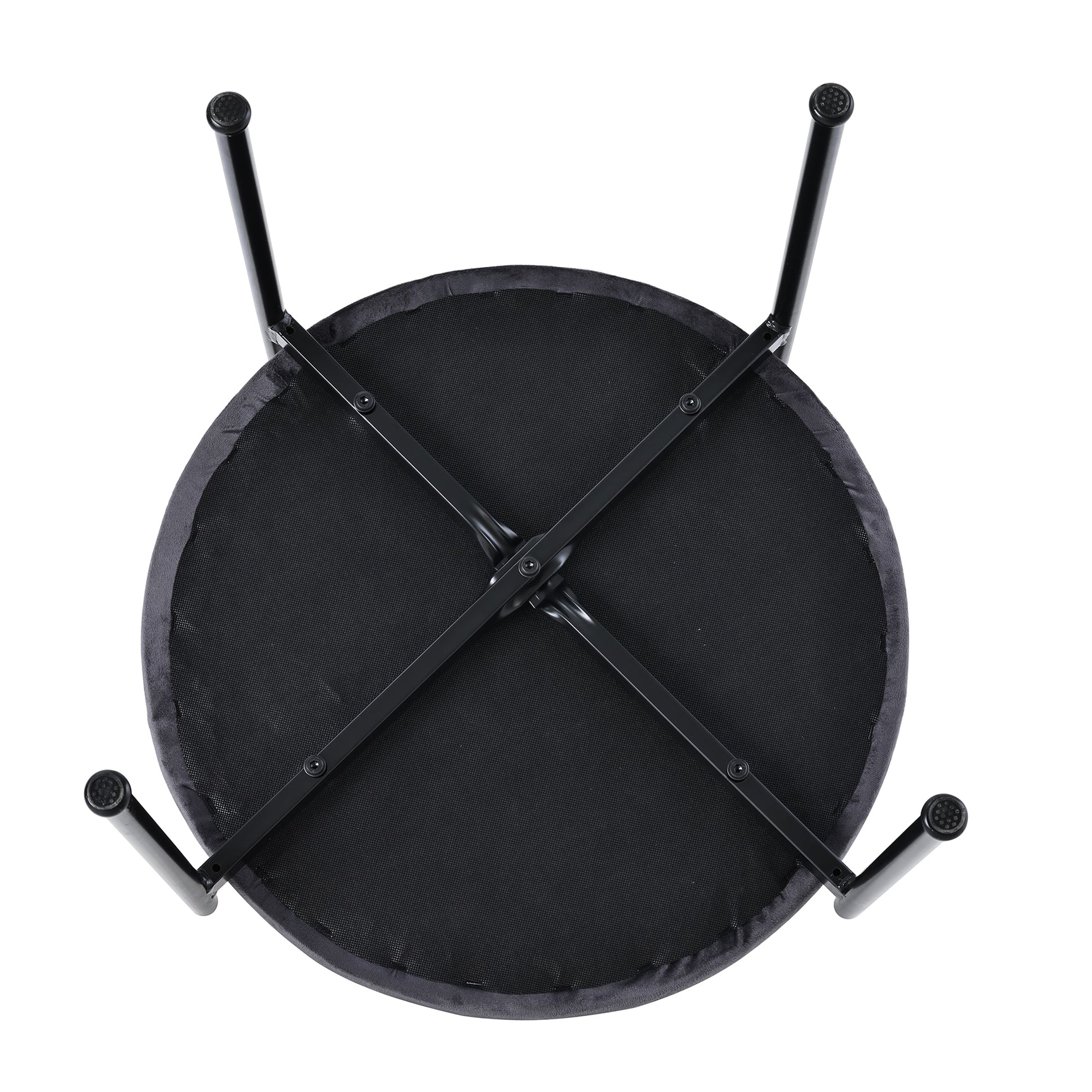 Lot de 2 chaises de salle à manger modernes en velours gris avec dossier en rotin et pieds en métal