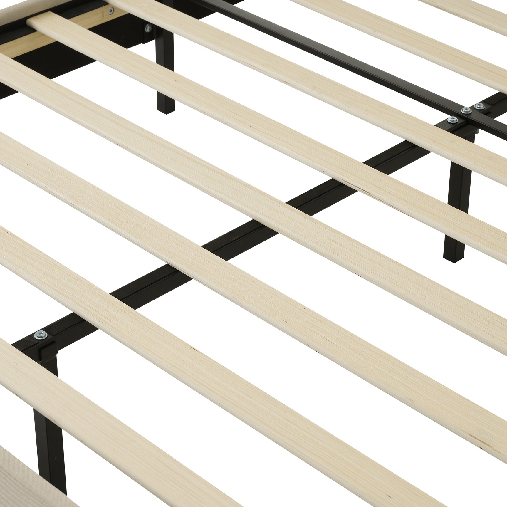 Verpacktes Kinderbett 90 × 200 cm mit LED, in Beige -Leinen mit einstellbarem Kopfteil und Schleiferbasis (ohne Matratzen)