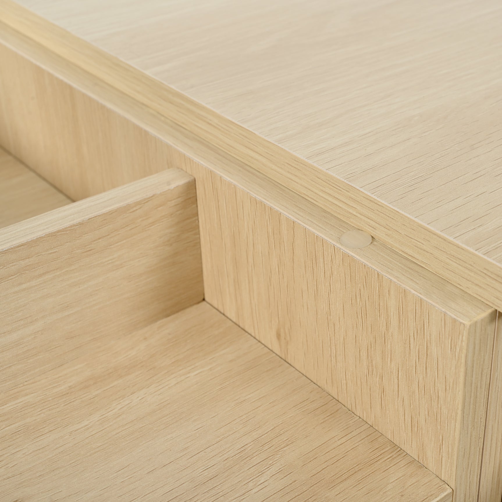 Coiffeuse en bois avec miroir rabattable, 3 tiroirs de rangement et design naturel blanc – 100x40x78 cm