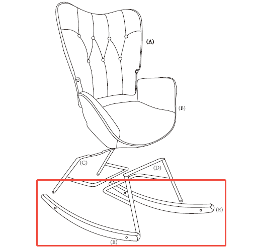 EPPING pieds de chaise à bascule E - 2PCS