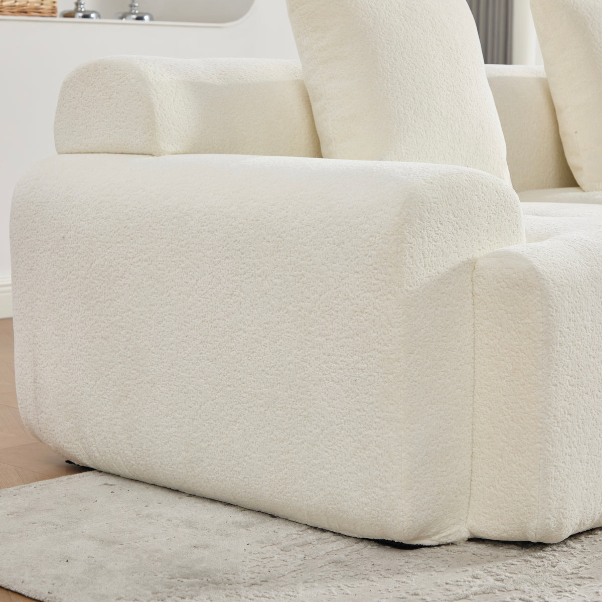 2-Sitzer-Schlafsofa aus dunkelgrauem Stoff mit Seitentaschen, modernes Schlafsofa