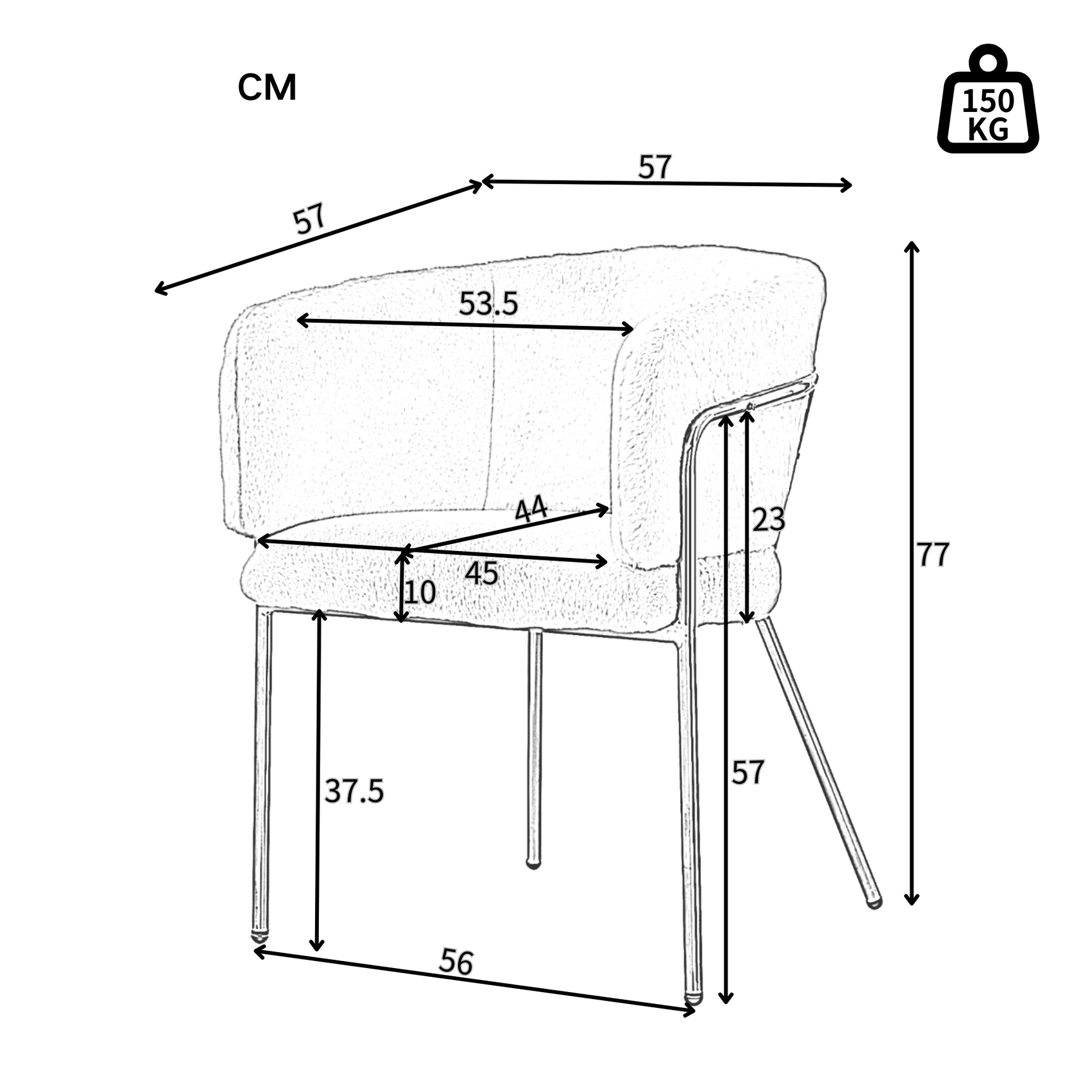 Lot de 2 chaise de loisirs individuelle en imitation de velours de lapin Chaise élégante à quatre pieds en métal beige pour salon chambre à coucher et salle à manger