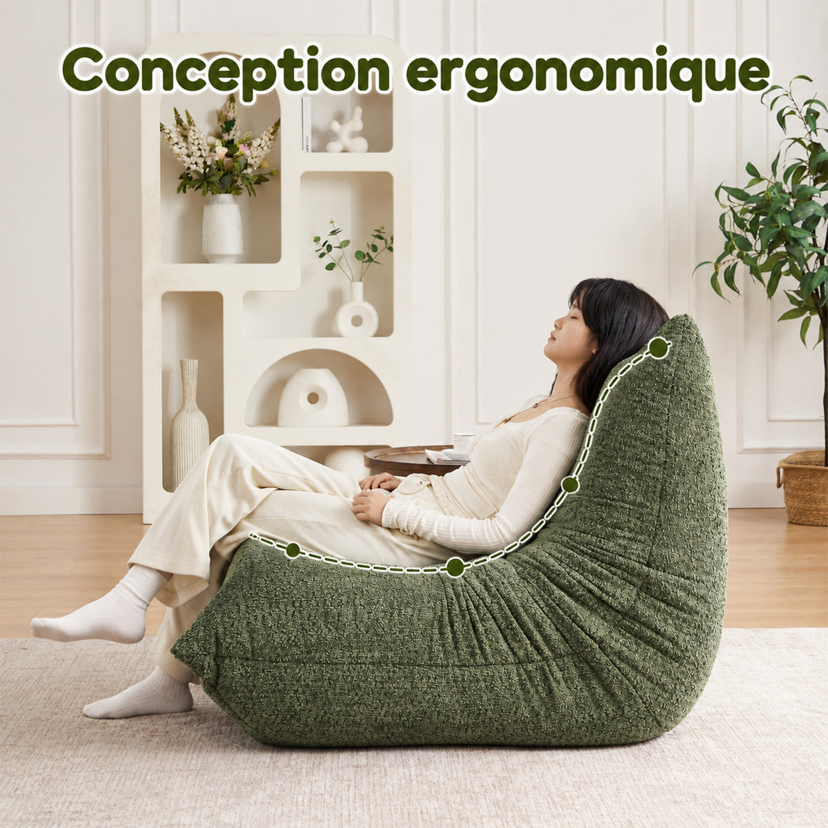 Loungesessel mit Armlehnen aus beigem Cord – DOMCO