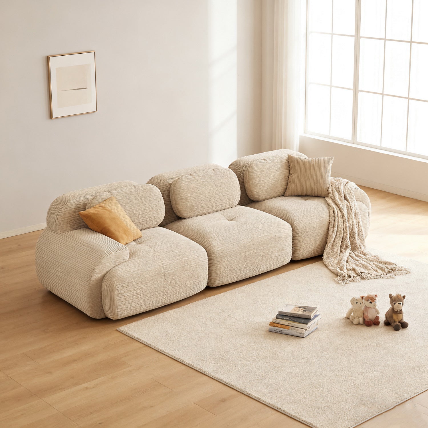 2-Sitzer-Schlafsofa aus dunkelgrauem Stoff mit Seitentaschen, modernes Schlafsofa