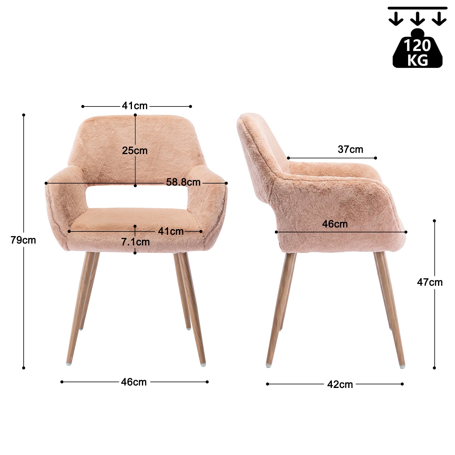 Scandinavian dining chair with black fabric armrests - CROMWELL BLACK Ⅰ