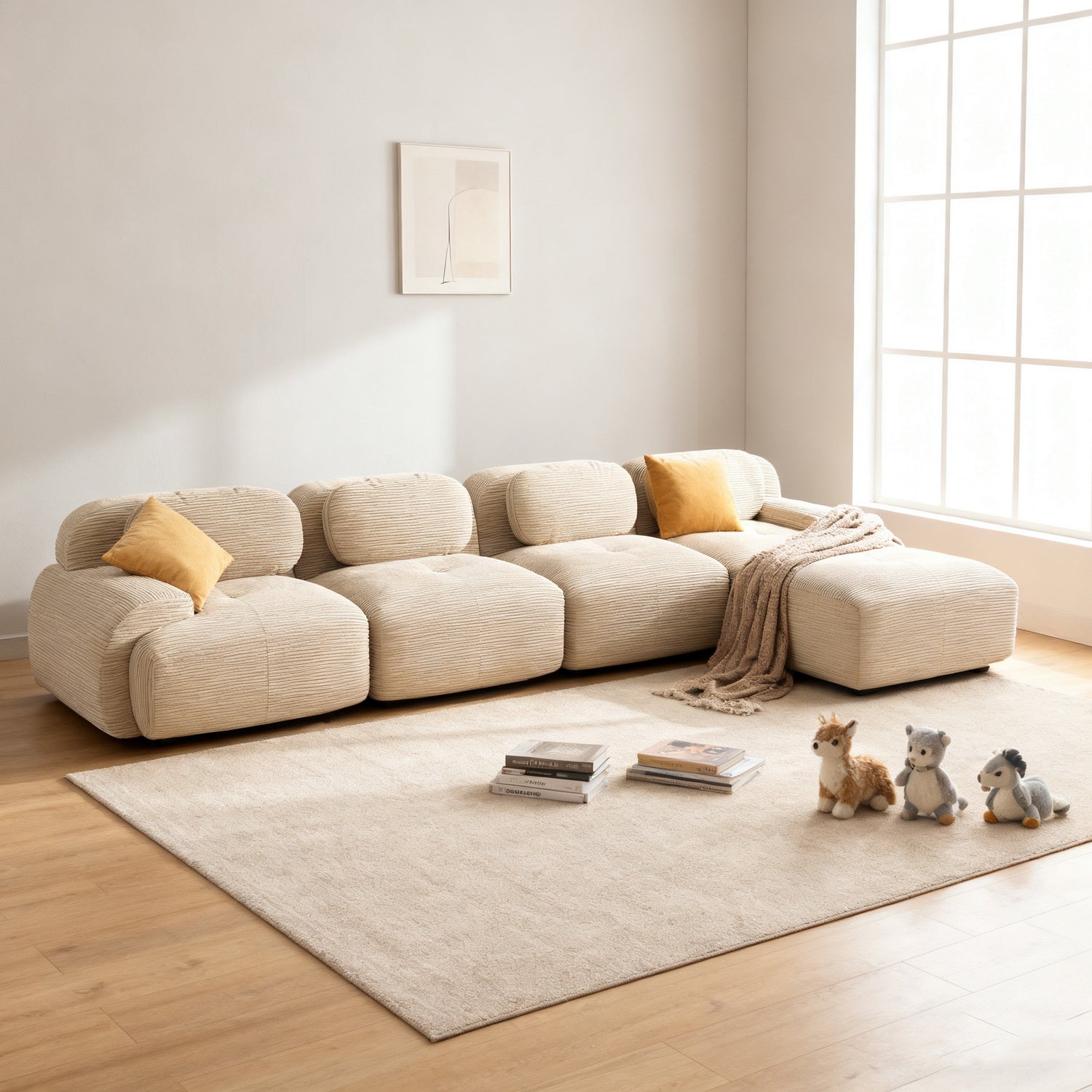 2-seater sofa bed in dark gray fabric with side pockets, modern convertible sofa