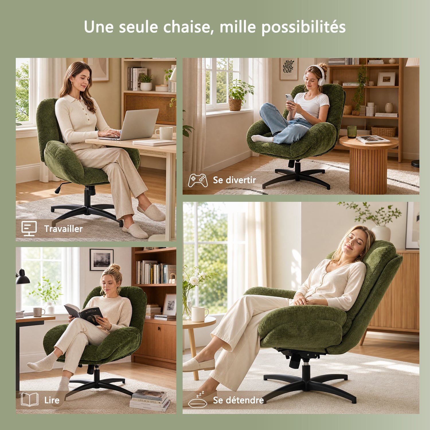 Einstellbare ergonomische Büro -Sessel mit Stoff Armlehnen weiße Schleife - Thomasina