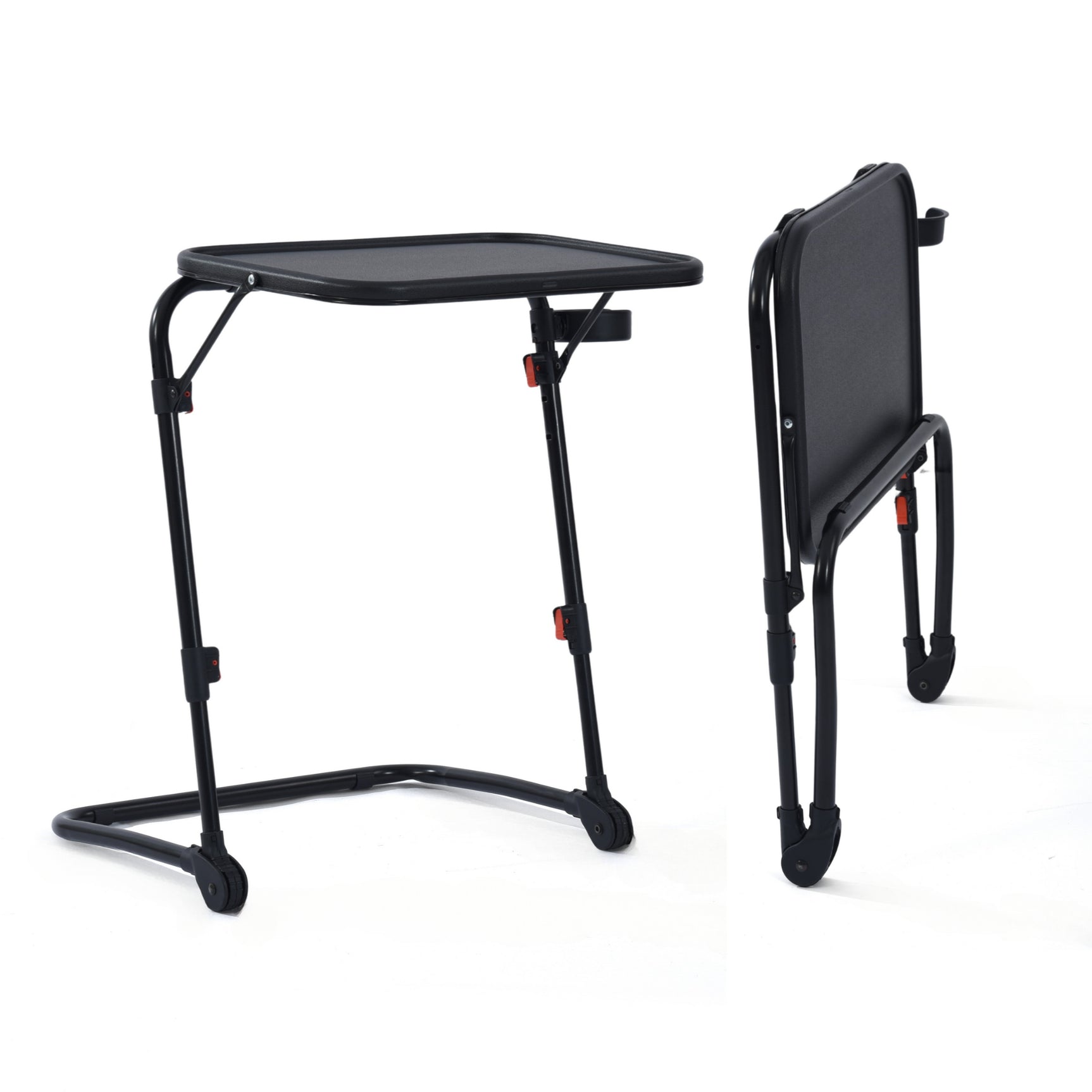 Table d’appoint pliable pour ordinateur portable, bout de canapé réglable en hauteur avec plateau inclinable et porte-gobelet - BASELINE