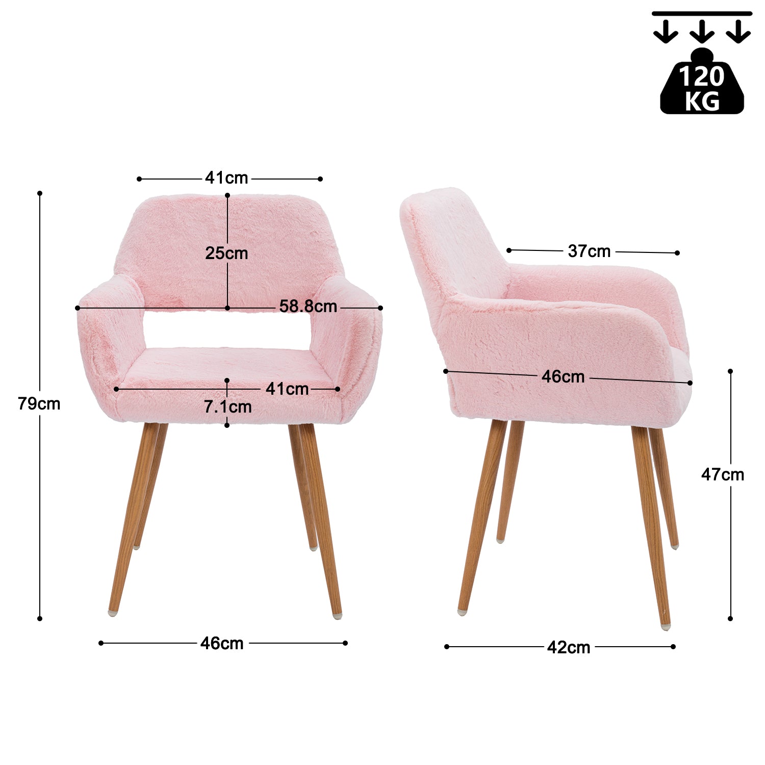 Scandinavian dining chair with black fabric armrests - CROMWELL BLACK Ⅰ