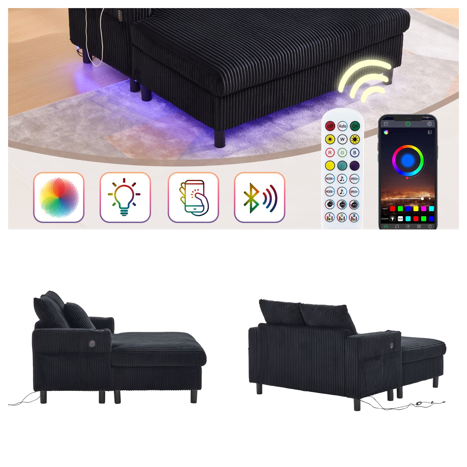 2-Sitzer-Sofa aus beigem Stoff im skandinavischen Stil – AHBARM