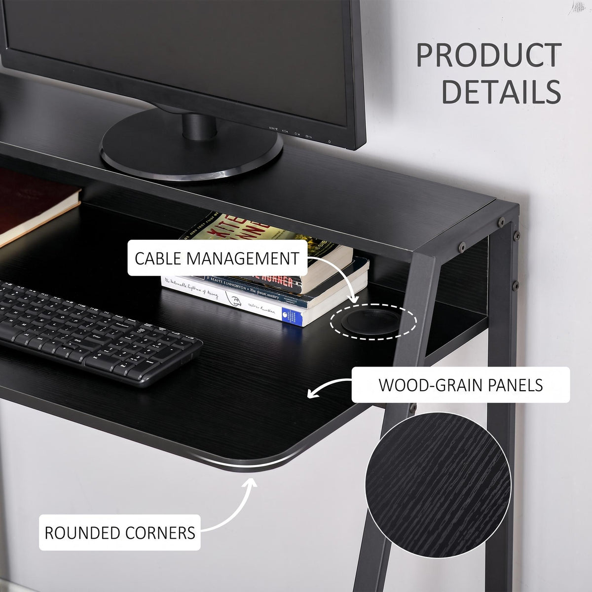 Bureau compact en MDF, coloris noir
