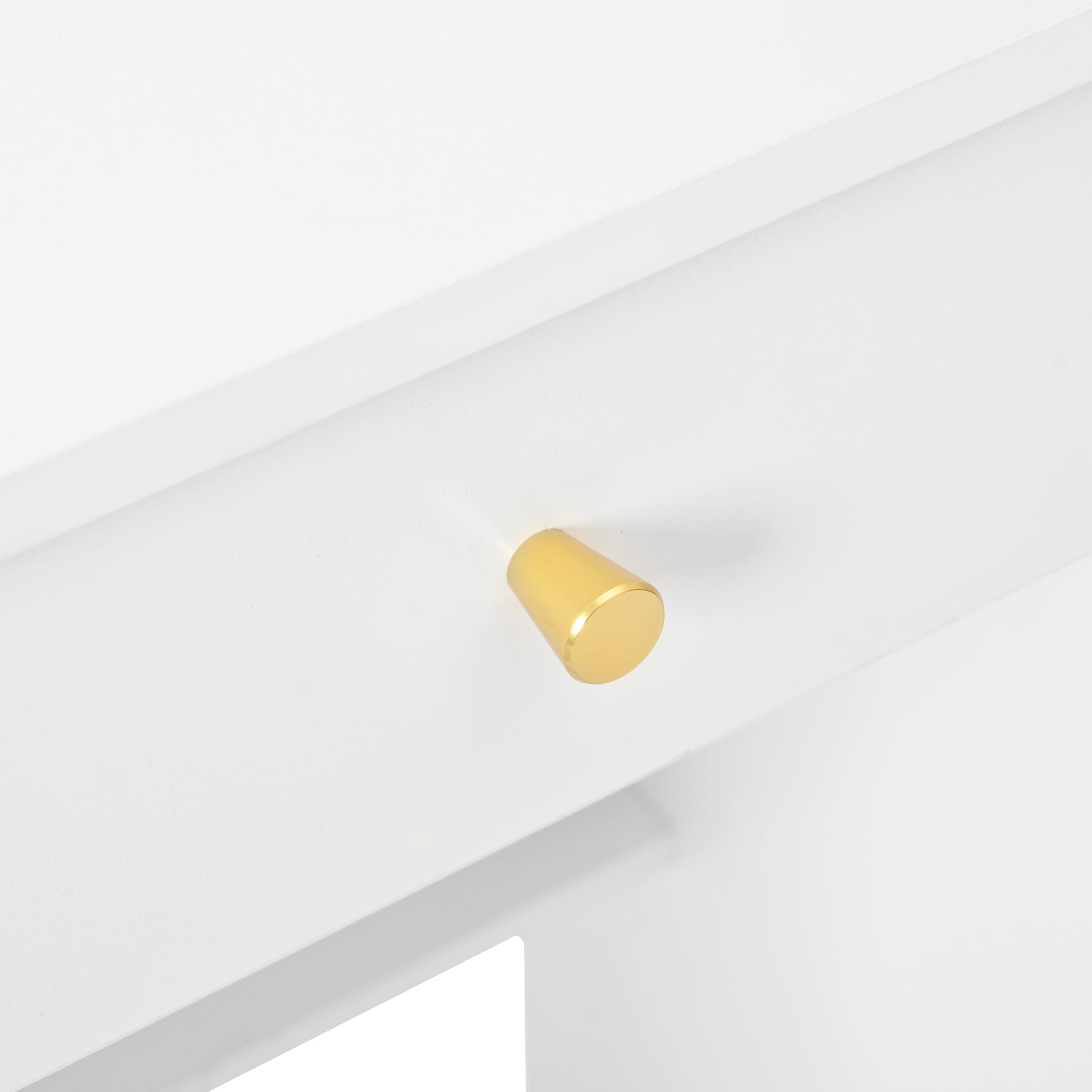 Grande coiffeuse blanche avec miroir, tabouret et éclairage LED réglable, 3 tiroirs et 2 portes de rangement