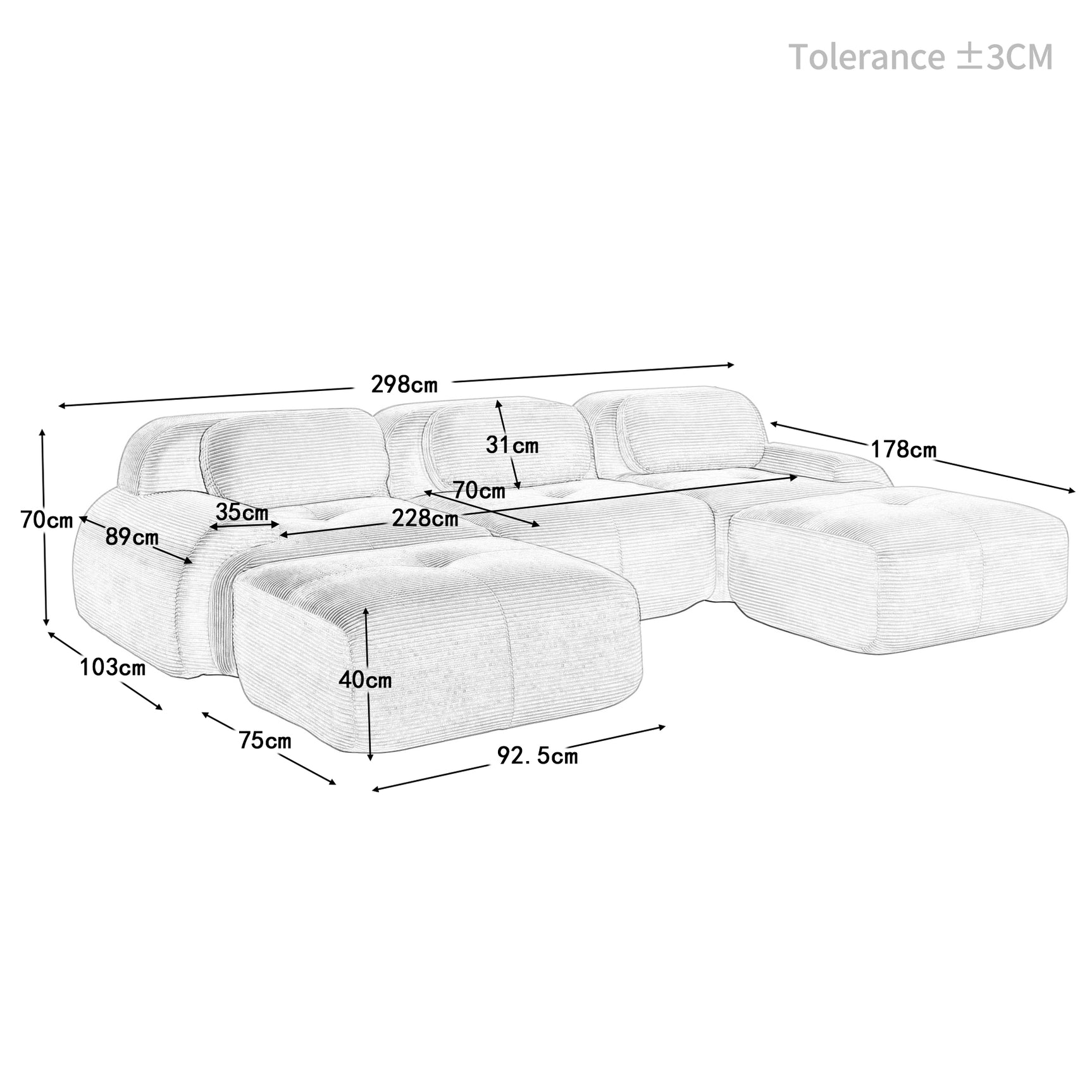 2-Sitzer-Schlafsofa aus dunkelgrauem Stoff mit Seitentaschen, modernes Schlafsofa