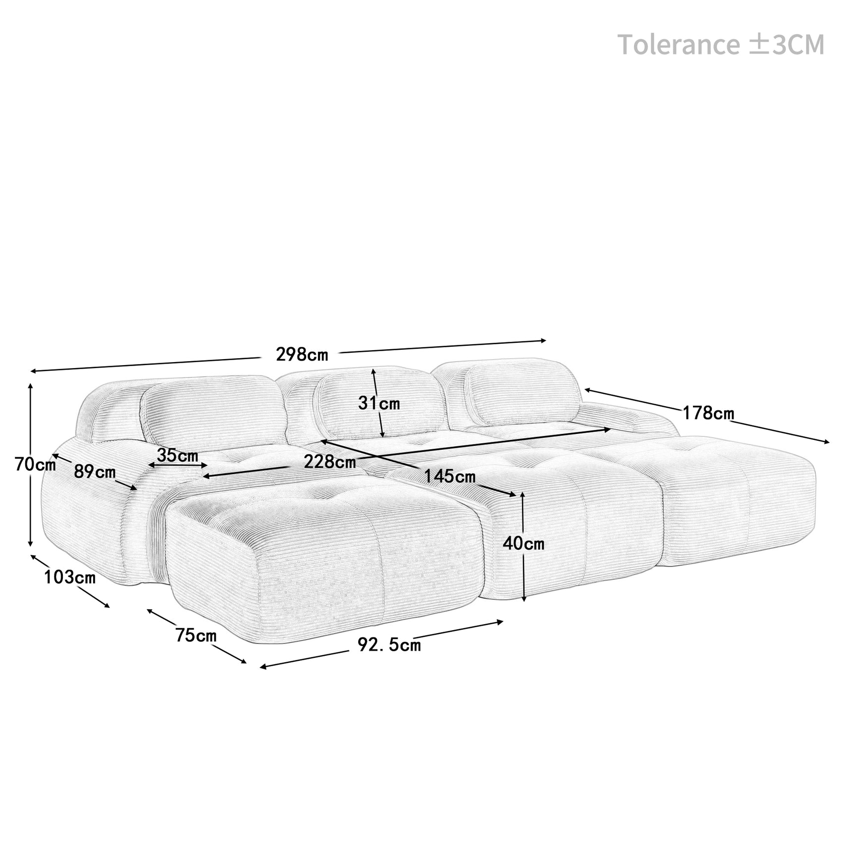 2-Sitzer-Schlafsofa aus dunkelgrauem Stoff mit Seitentaschen, modernes Schlafsofa