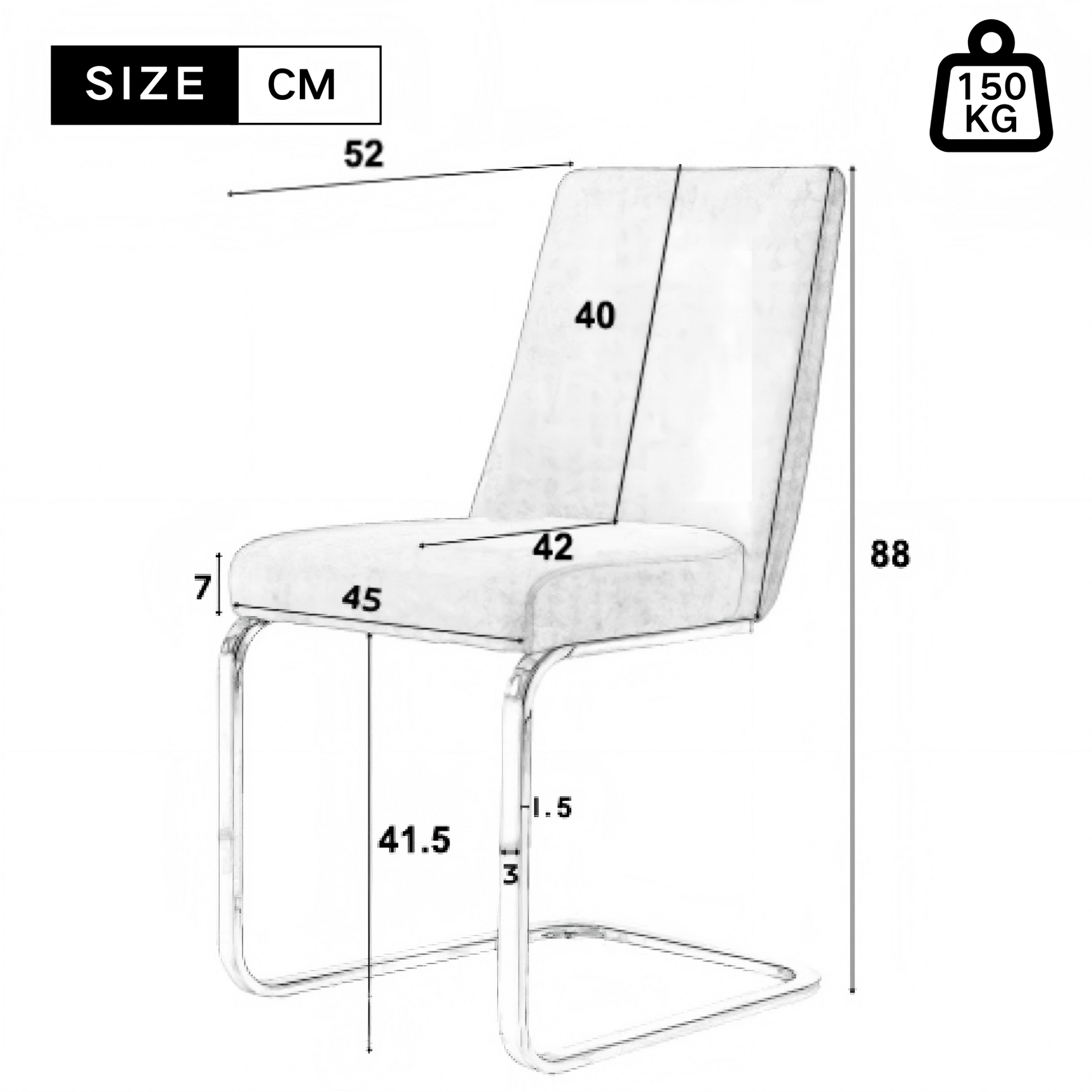 Set of 2 beige velvet dining chairs with diamond pattern and silver metal feet backrest