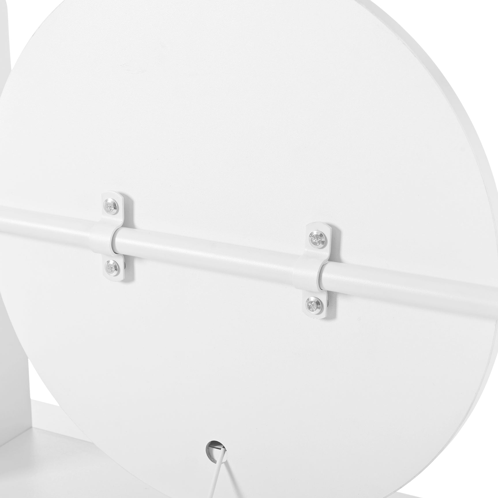 Coiffeuse 4-en-1 blanche avec miroir entier et miroir de table rotatif, tabouret rembourré, rangement intégré et éclairage LED 3 couleurs, 109x36x164 cm