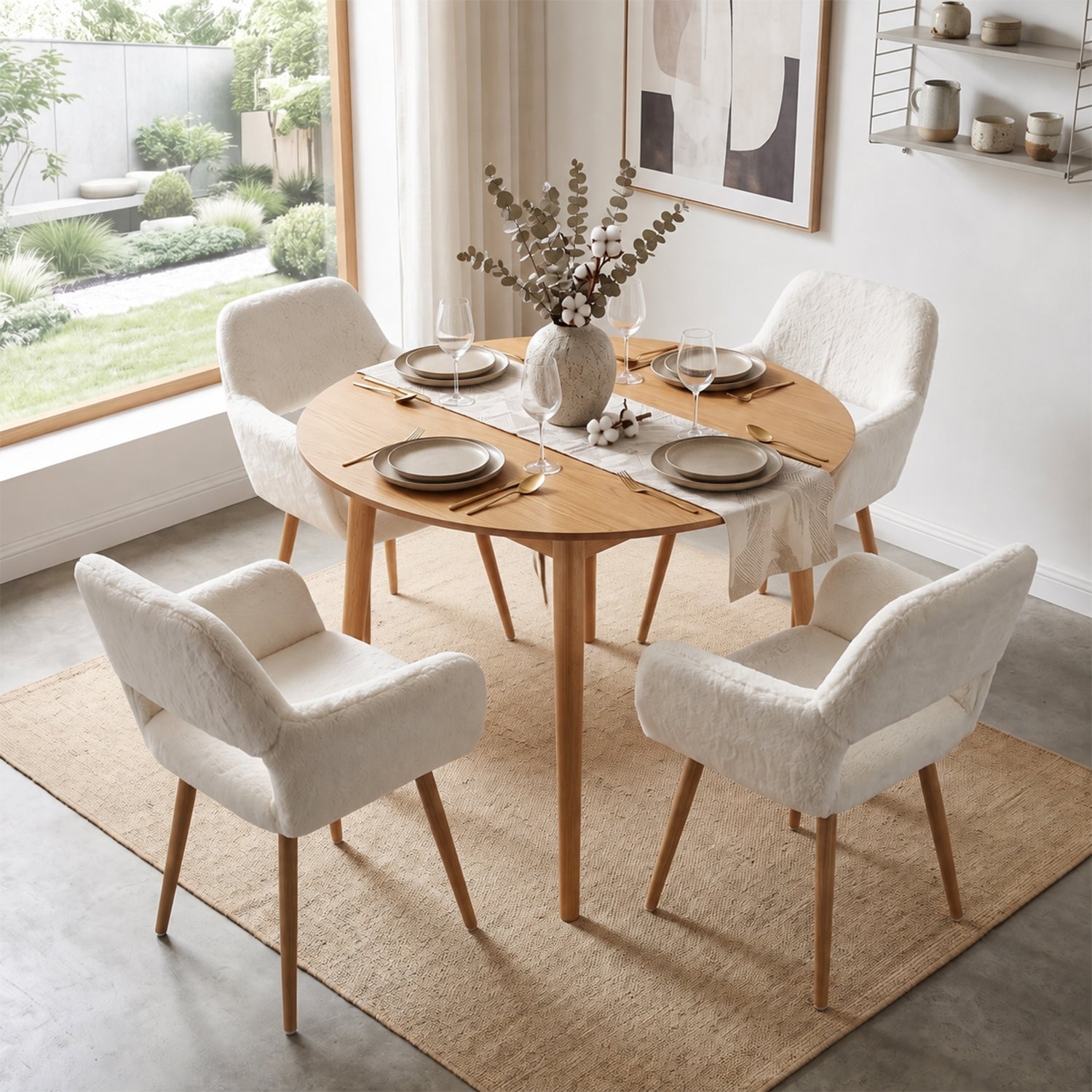 Scandinavian dining chair with black fabric armrests - CROMWELL BLACK Ⅰ