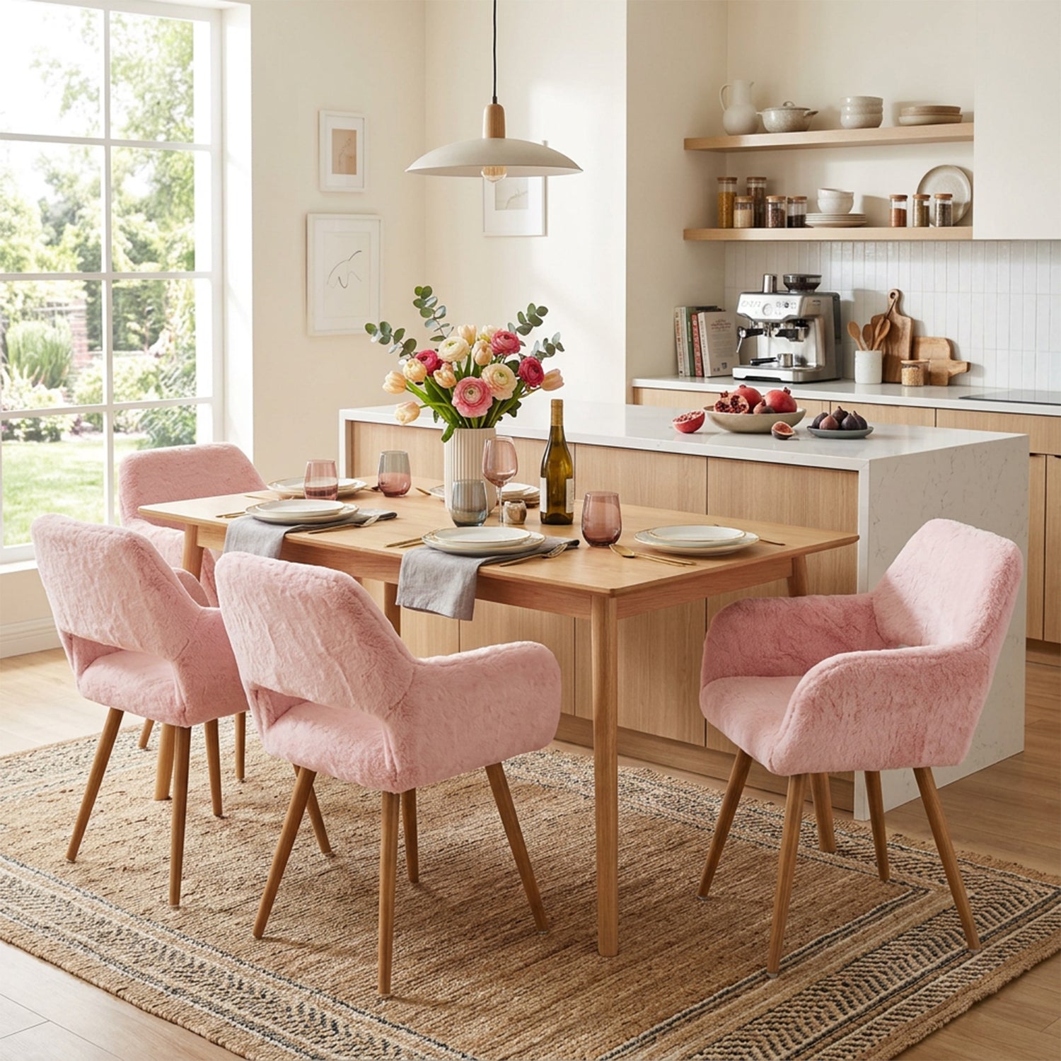 Scandinavian dining chair with black fabric armrests - CROMWELL BLACK Ⅰ