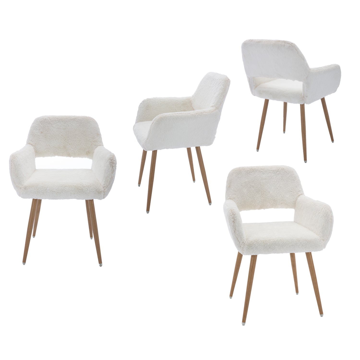 Scandinavian dining chair with black fabric armrests - CROMWELL BLACK Ⅰ