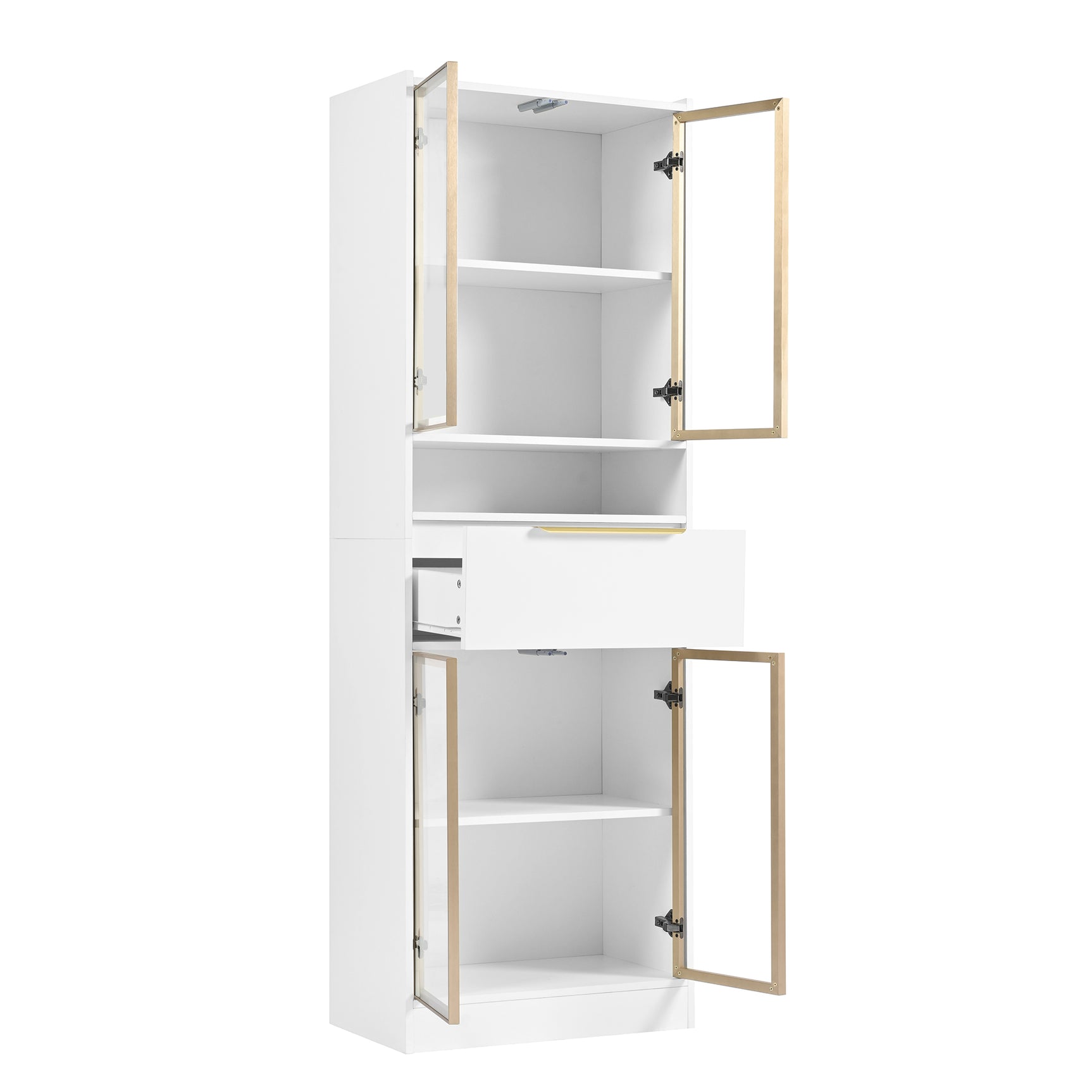 Haut meuble blanc moderne avec LED 16 couleurs et Bluetooth