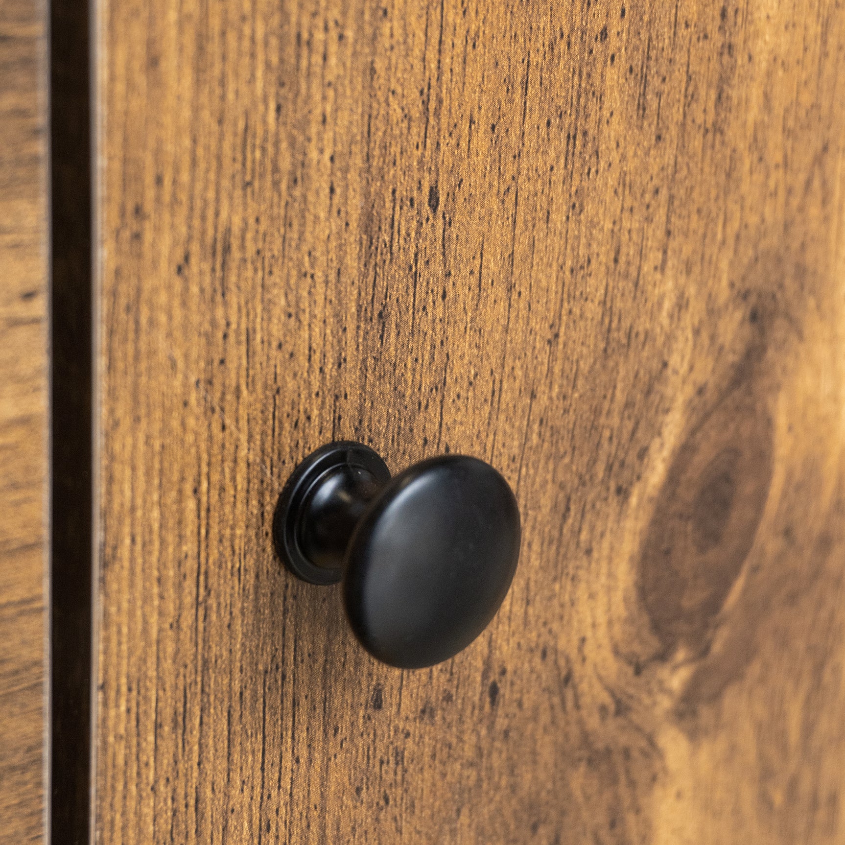 Buffet moderne 120 cm noir et bois avec 2 portes et 3 tiroirs, sideboard design avec grand espace de rangement