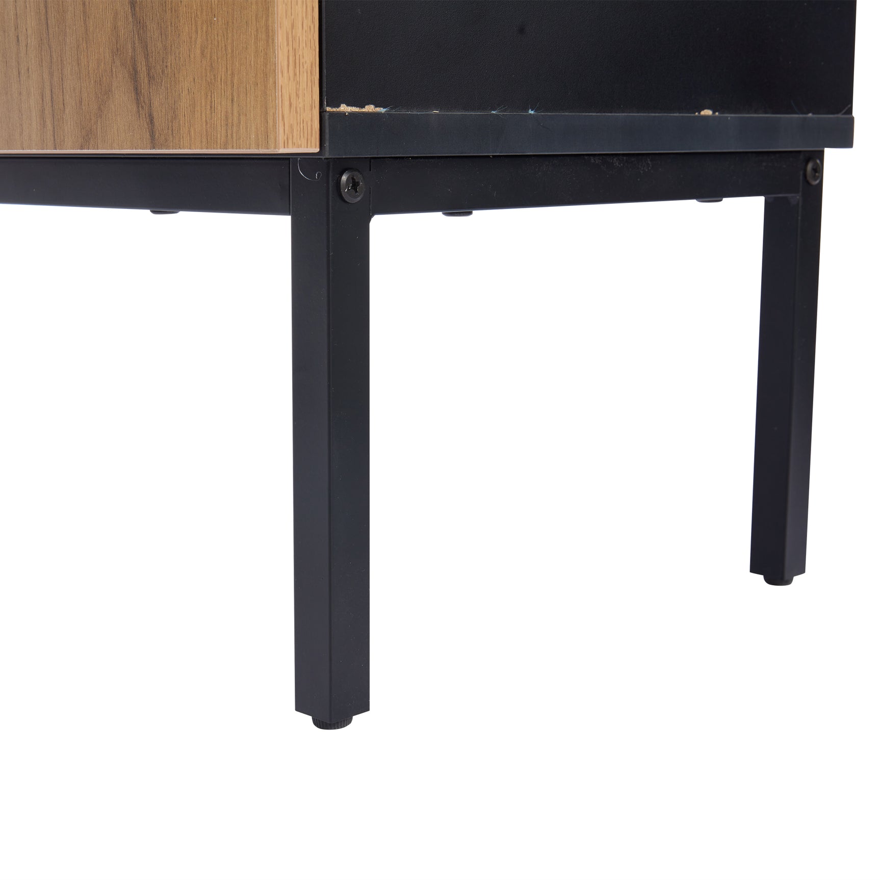 180 cm LED-Vitrine aus gehärtetem Glas in Schwarz/Eiche mit verstellbaren Einlegeböden