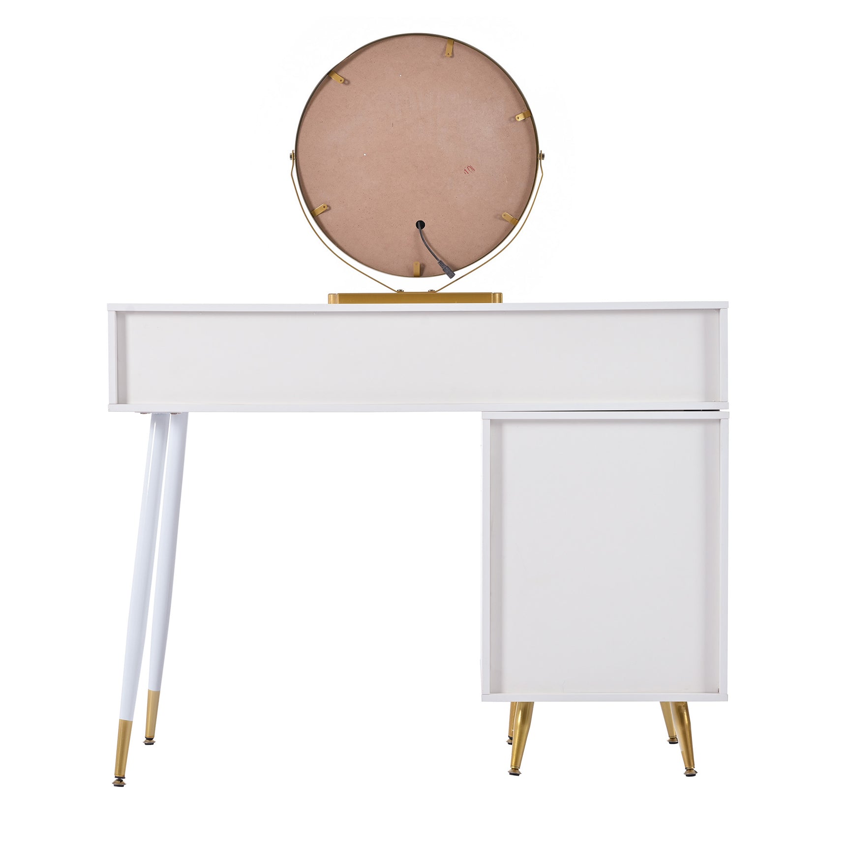 Ensemble coiffeuse élégante avec miroir HD rétroéclairé par LED, meuble latéral réglable et tiroir coulissant, 100 x 40 x 78 cm