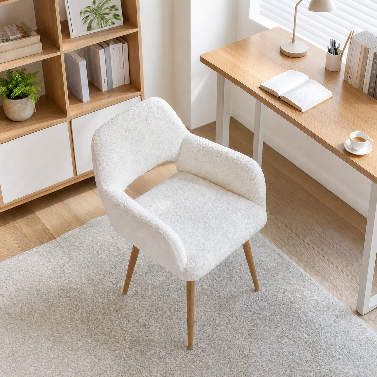 Scandinavian dining chair with black fabric armrests - CROMWELL BLACK Ⅰ