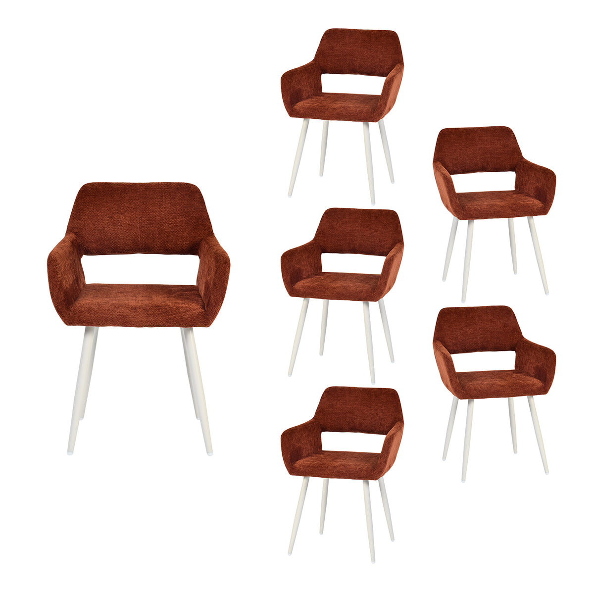 Set of 2 Scandinavian dining room armchairs with beige fabric armrests - Cromwell
