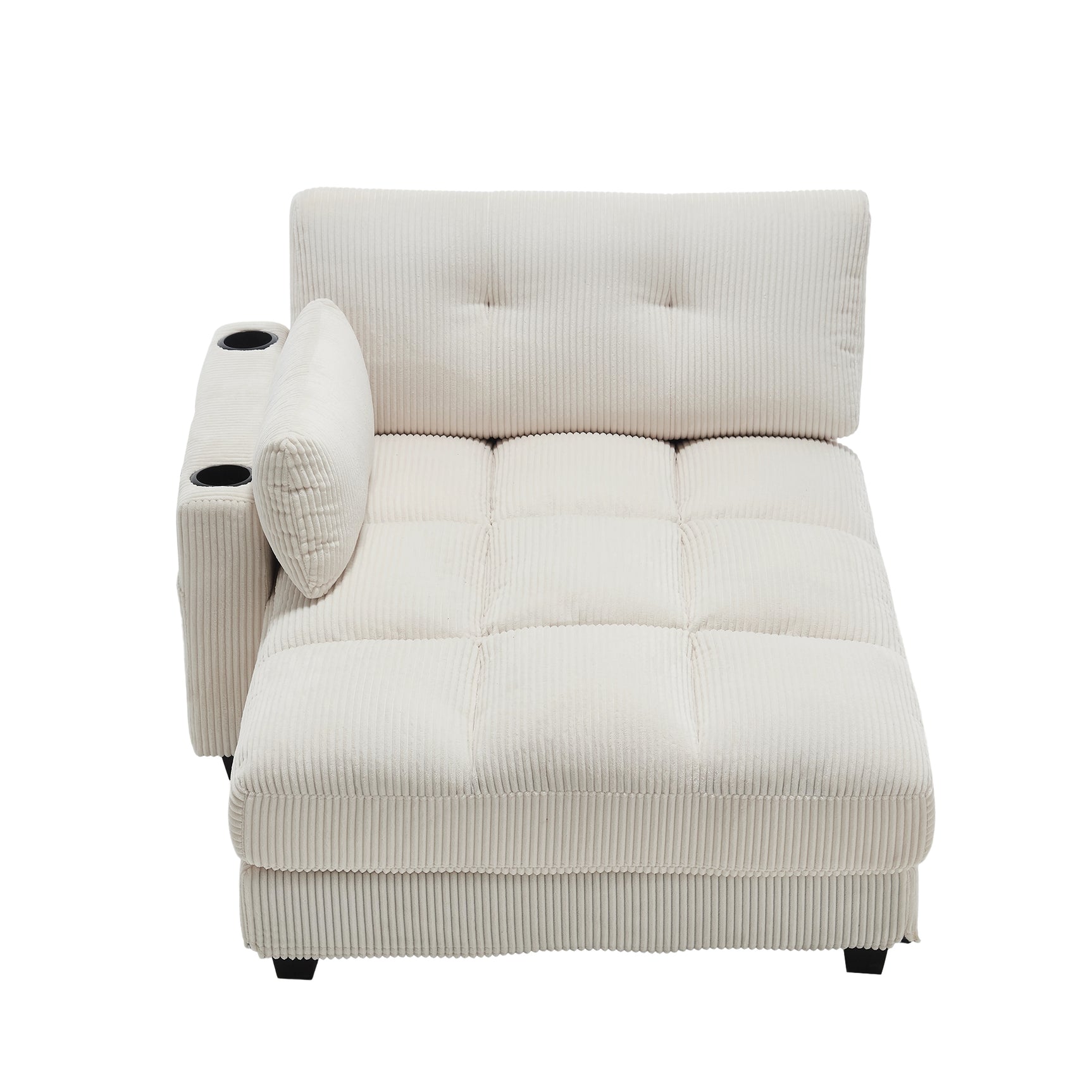 2-Sitzer-Sofa aus beigem Stoff im skandinavischen Stil – AHBARM