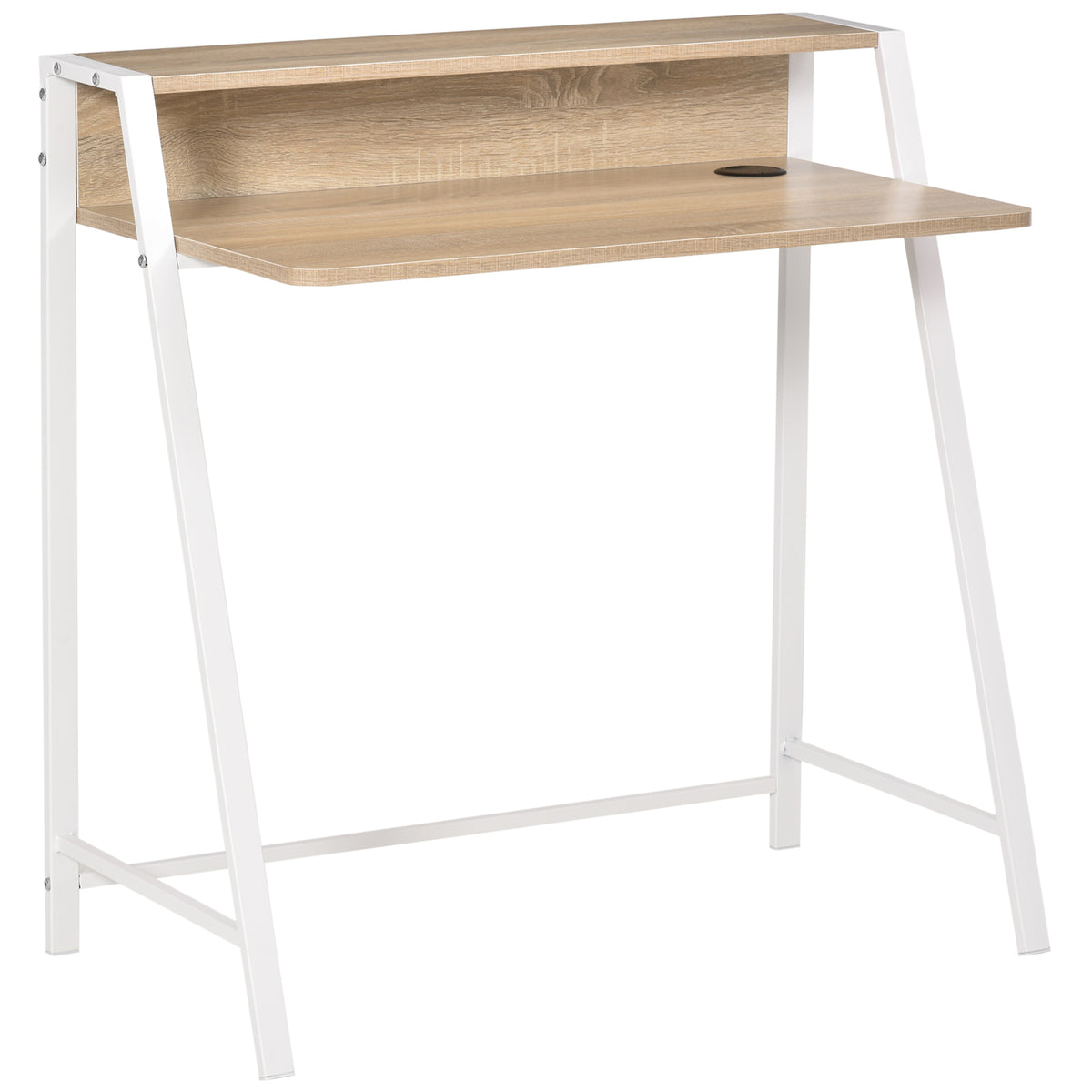 Bureau compact en MDF, coloris chêne clair
