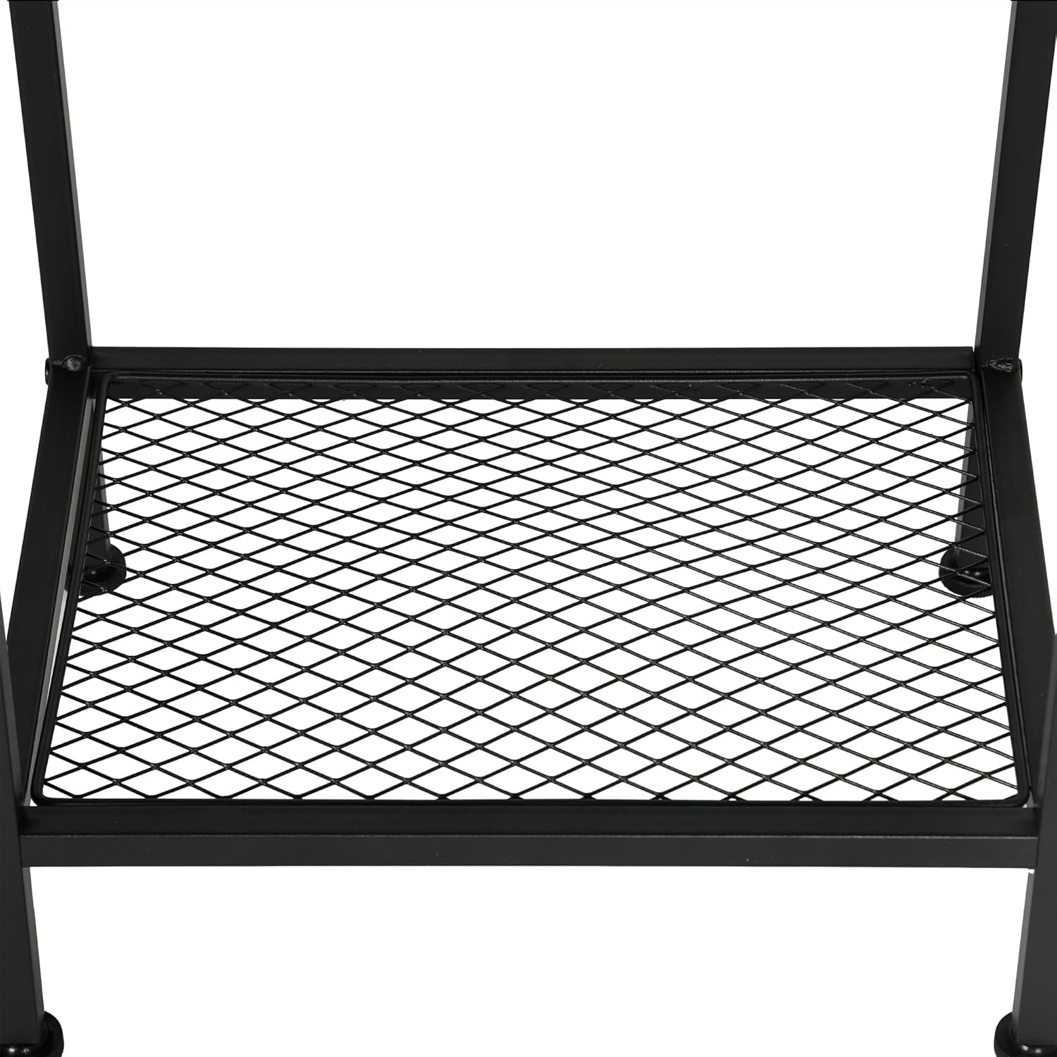 Table d'appoint/Bout de canapé design industriel en chêne et métal noir avec double plateau et ports USB intégrés - OAKHAM