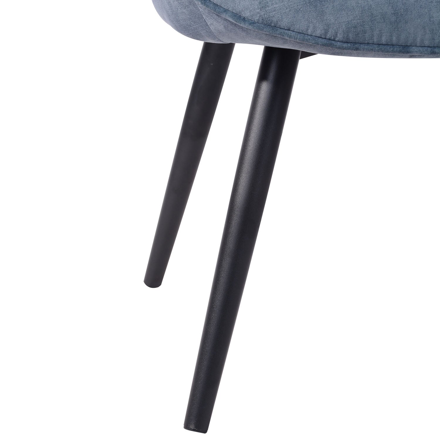 Scandinavian armchair with blue velvet armrests with stitching - bogdan