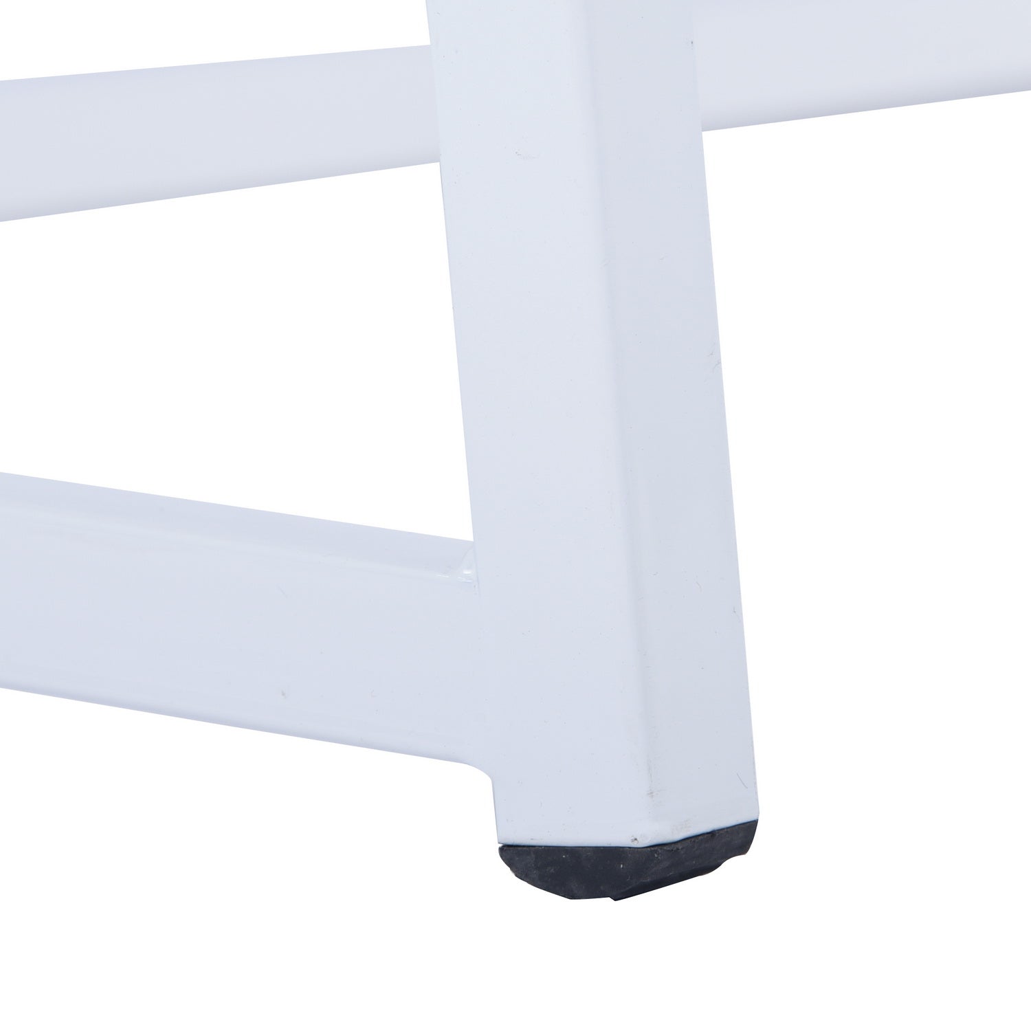 Bureau/table d'ordinateur industriel pliant en bois de chêne et en métal blanc - ASCOLI