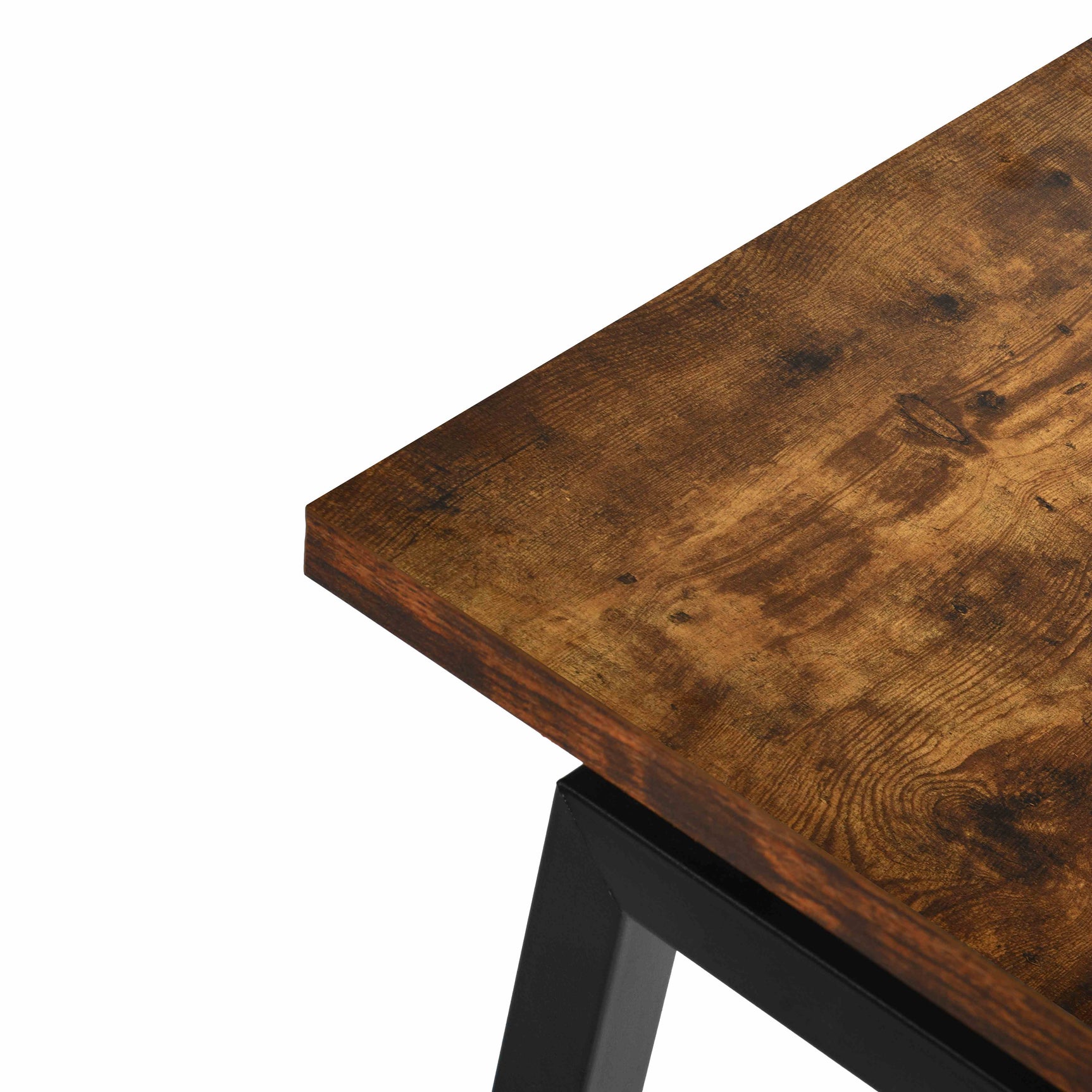 Bureau/table d'ordinateur industriel pliant avec 4 roulettes en bois et en métal noir - ASCOLI