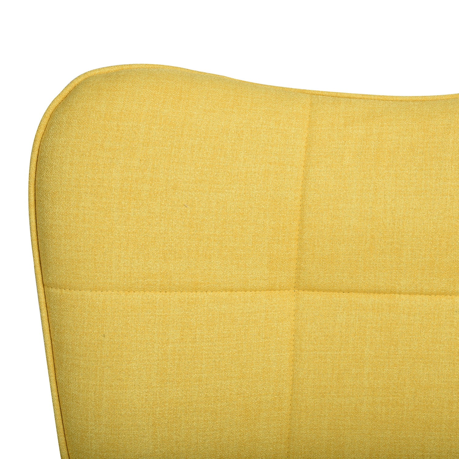 Fauteuil scandinave avec accoudoirs en tissu jaune à surpiqûres - BOGDAN