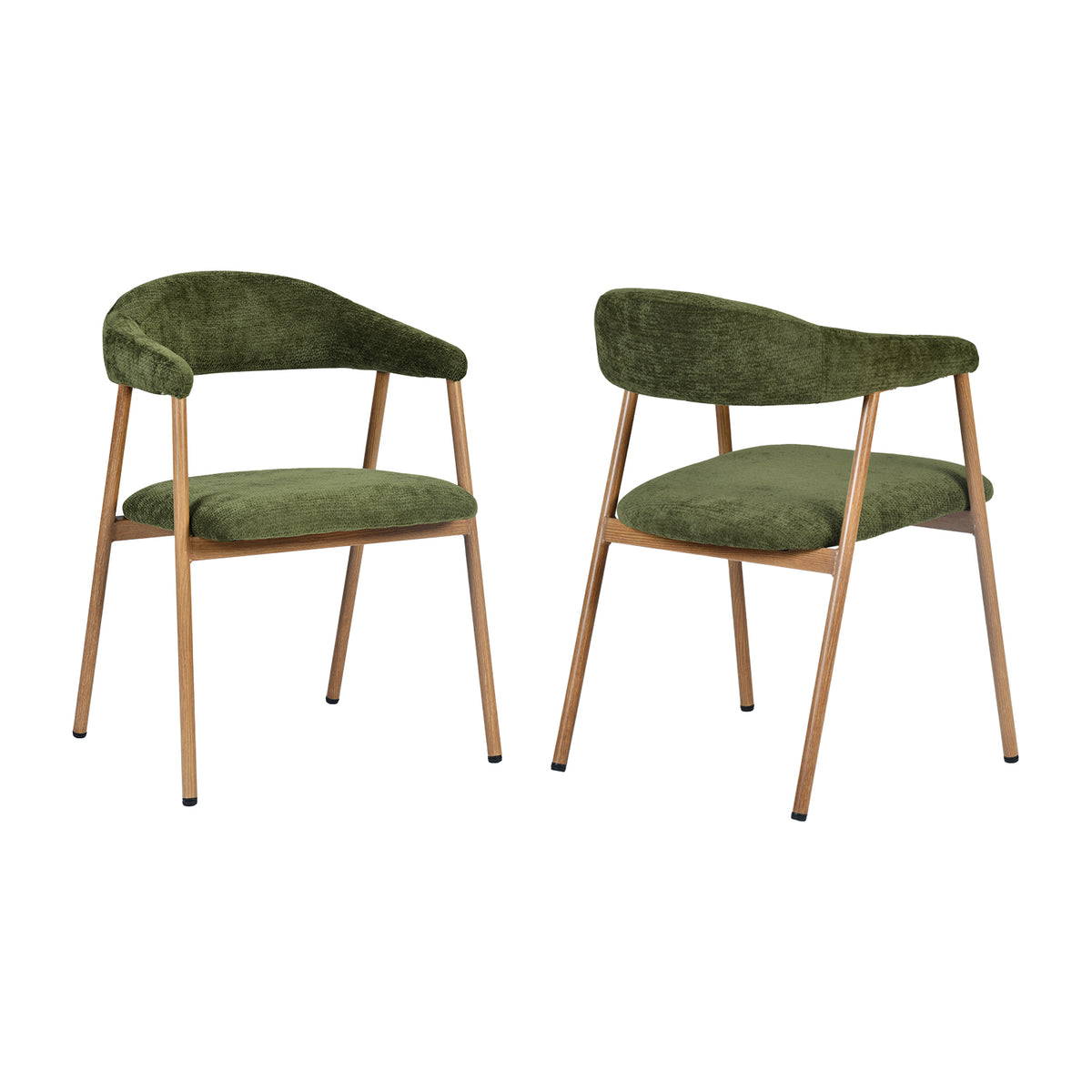 Set von 2 skandinavischen Esszimmer Sesseln mit beige Stoffarmlehnen - Cromwell