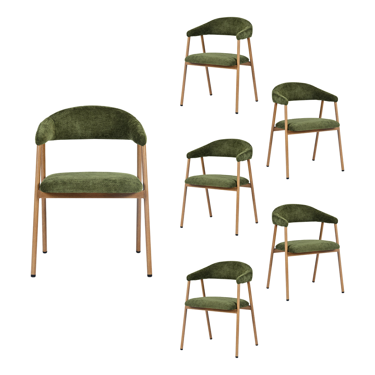 Set von 2 skandinavischen Esszimmer Sesseln mit beige Stoffarmlehnen - Cromwell