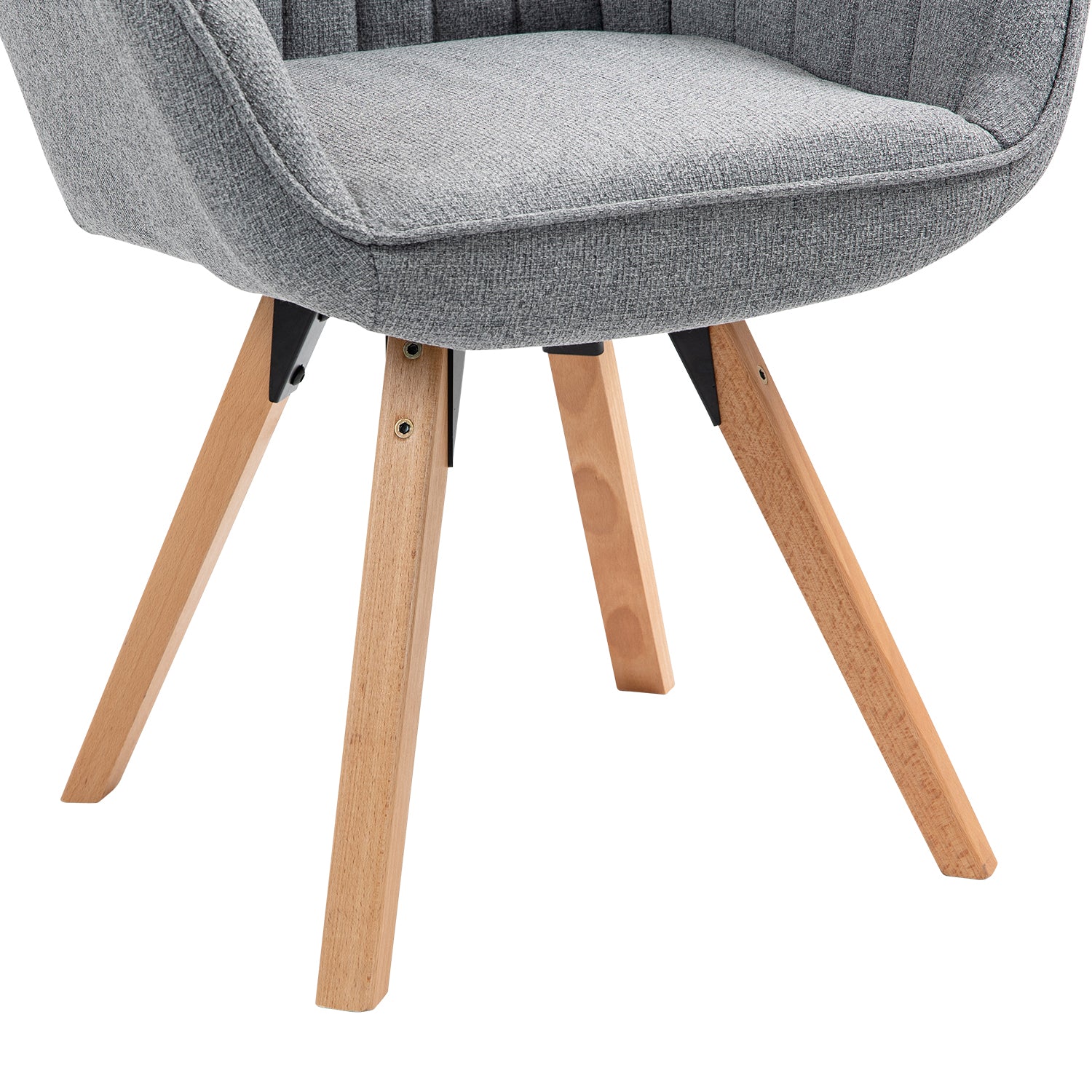 Bequemer Esszimmerstuhl aus grauem Stoff, 360° drehbar – CARSON FABRIC GREY