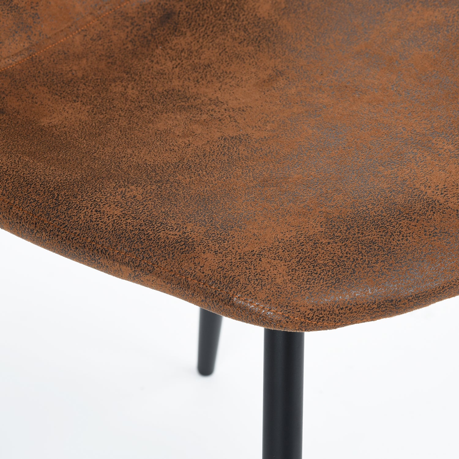 Lot de 4 chaises de salle à manger industrielles en suédine - CHARLTON