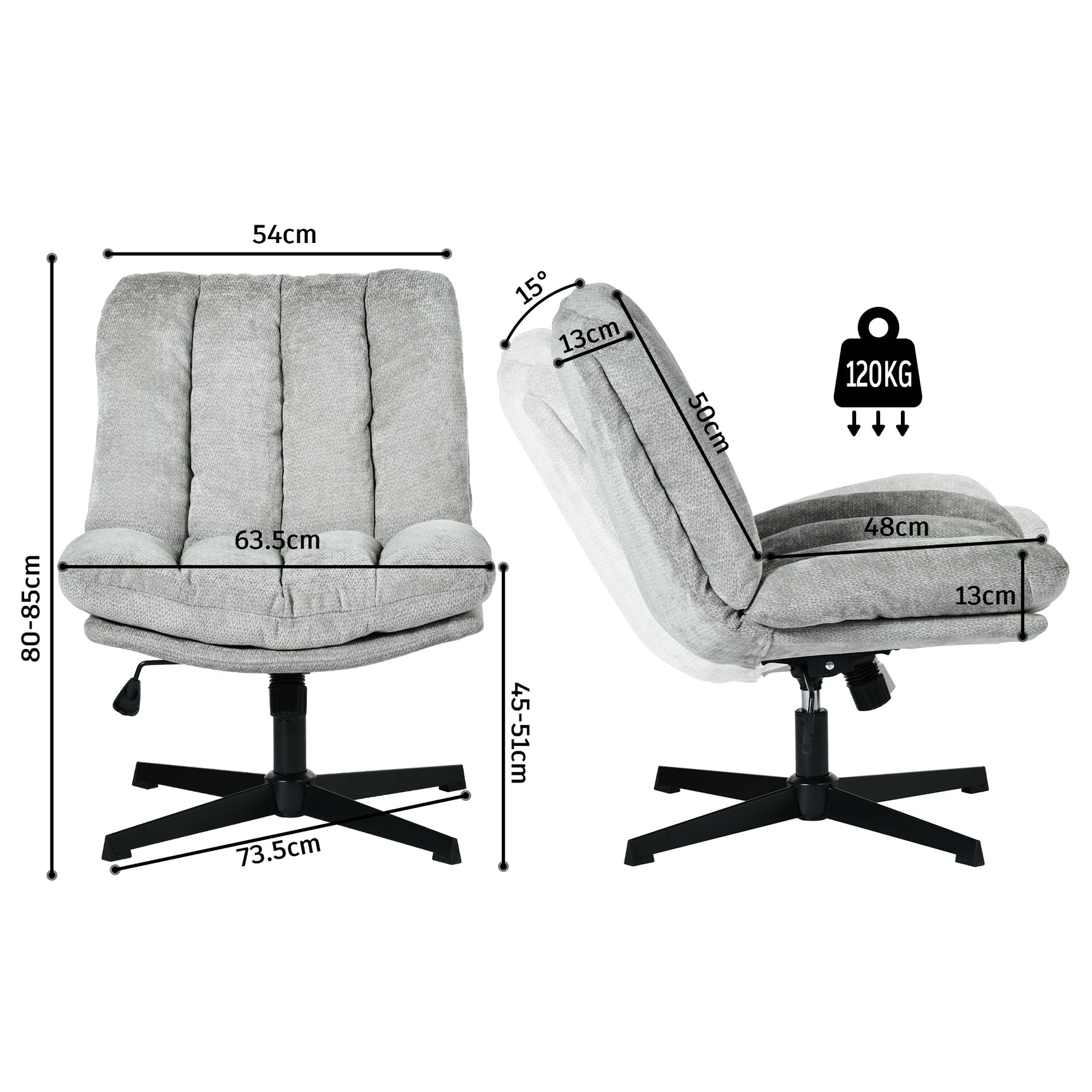 Drehbarer, verstellbarer Freizeitsessel mit Armlehnen aus beigem Cord – DUROTHIL