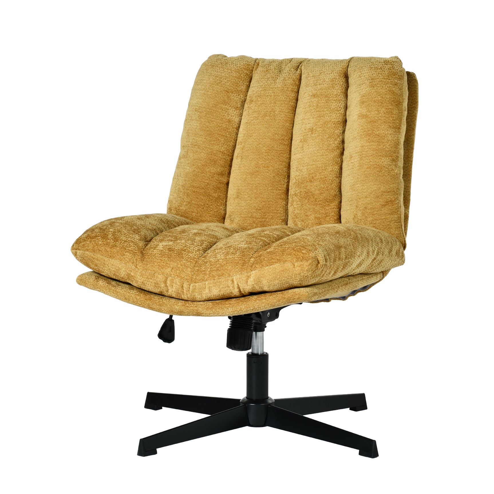 Drehbarer, verstellbarer Freizeitsessel mit Armlehnen aus beigem Cord – DUROTHIL